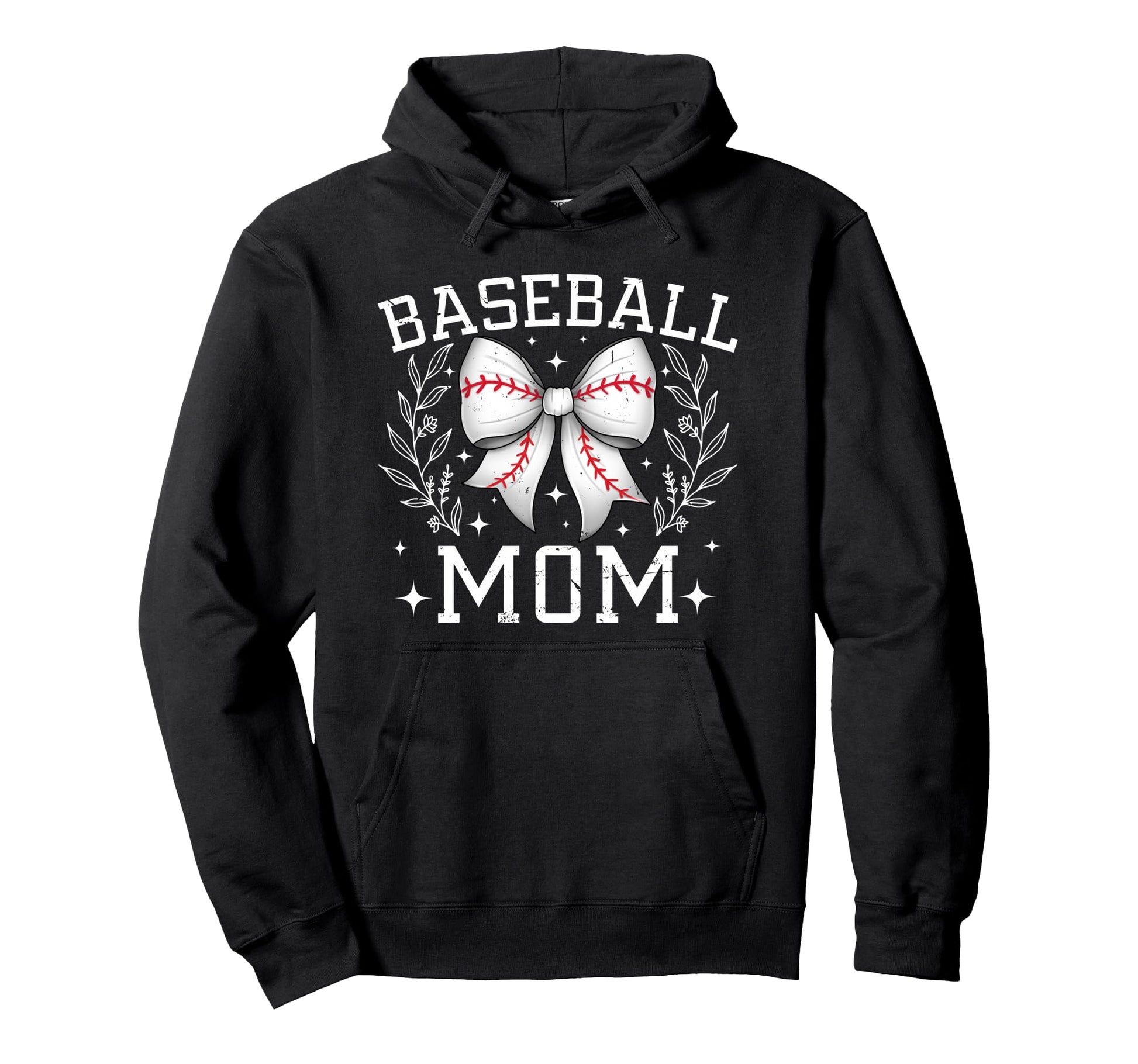 Coquette Bow Baseball Mom Game Day Hoodie - Minimalist Print Unisex - T-Shirt, Sweatshirt, Hoodie
