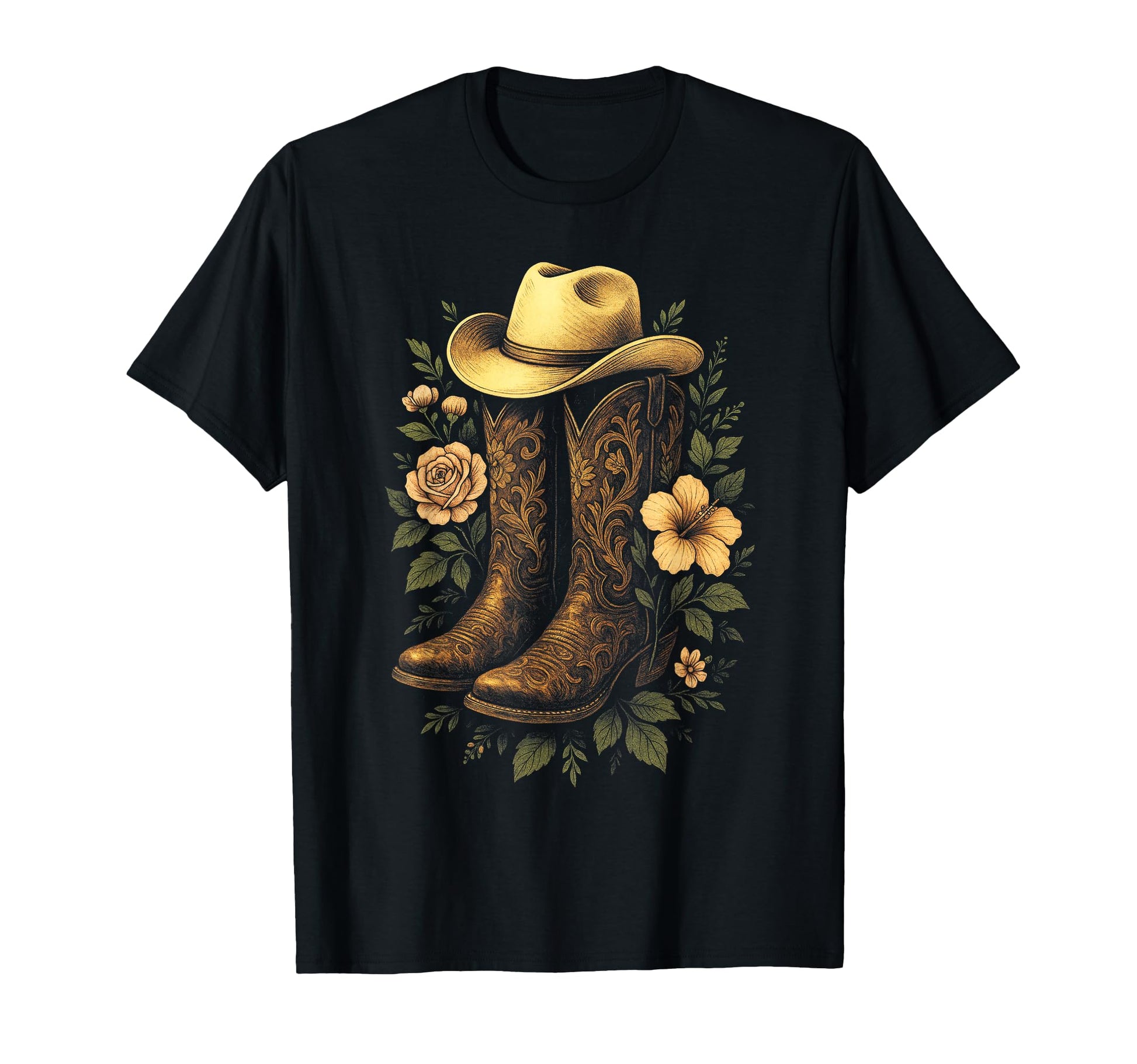 Cowboy Boots Western Rodeo Country T-Shirt - Trendy Graphic for Adults - T-Shirt, Sweatshirt, Hoodie
