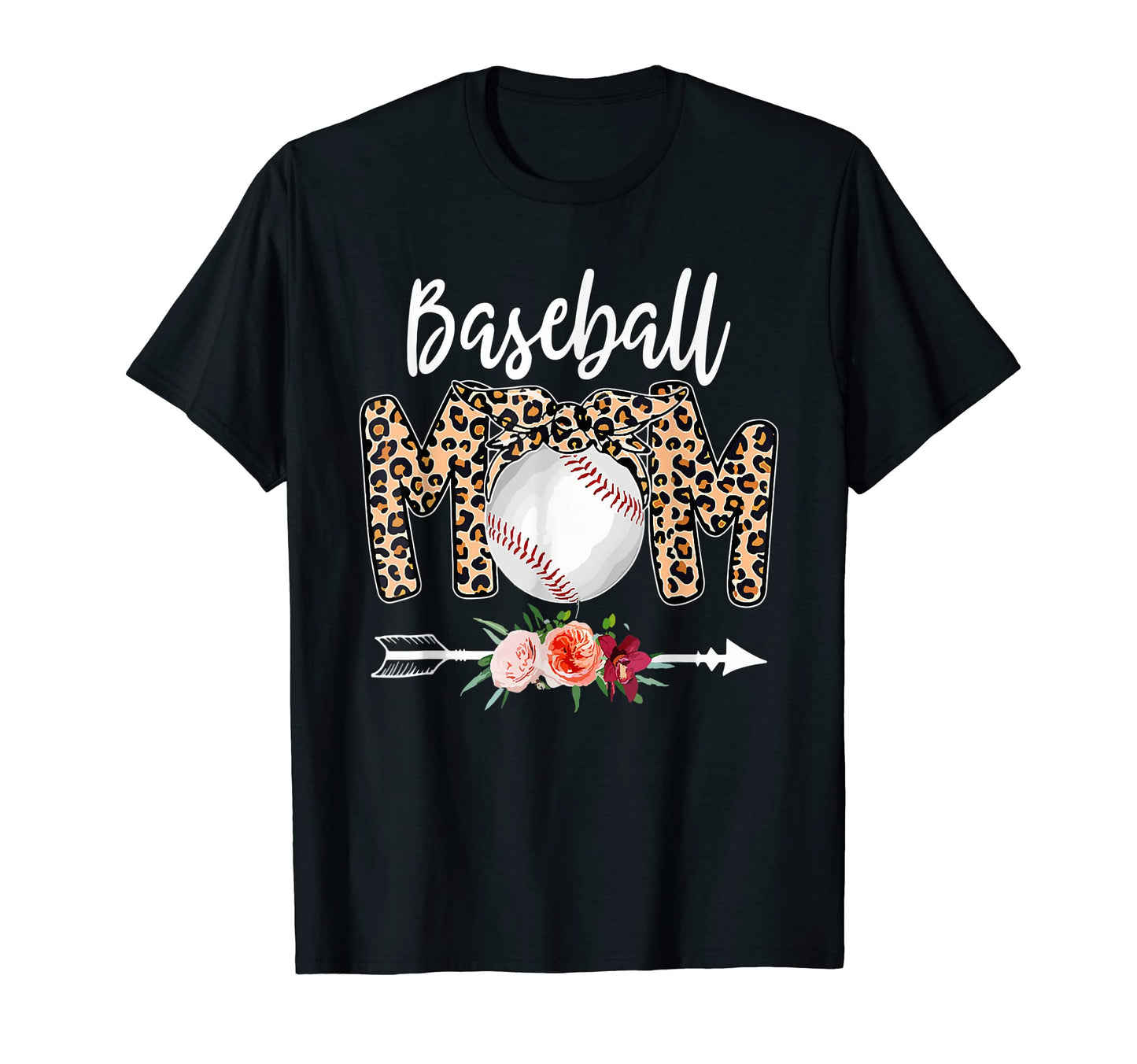 Mom Life Softball Baseball Mom Leopard T-Shirt - Novelty Apparel Men Women - T-Shirt, Sweatshirt, Hoodie