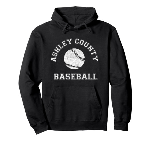 Ashley County Baseball Distressed Hoodie - Casual Everyday Wear Unisex - T-Shirt, Sweatshirt, Hoodie