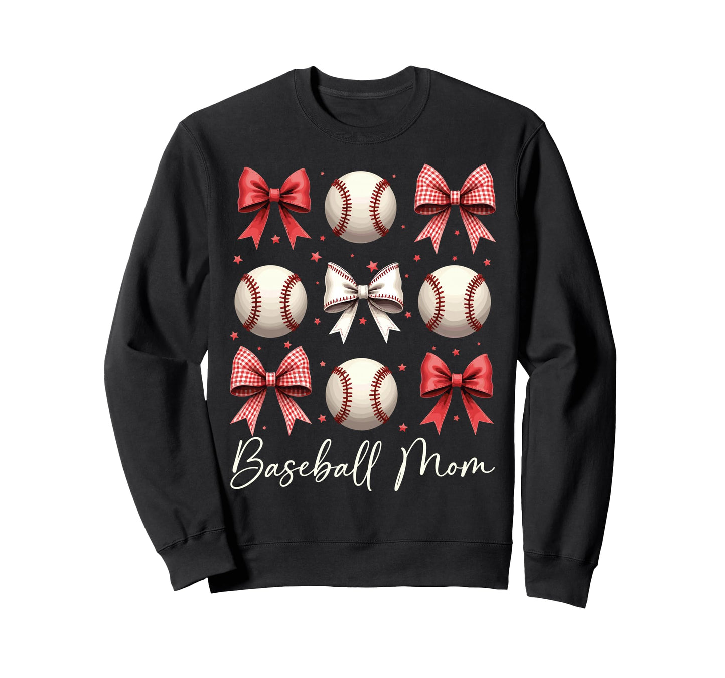 Baseball Mom Funny Coquette Bow Sweatshirt - Minimalist Print for Adults - T-Shirt, Sweatshirt, Hoodie
