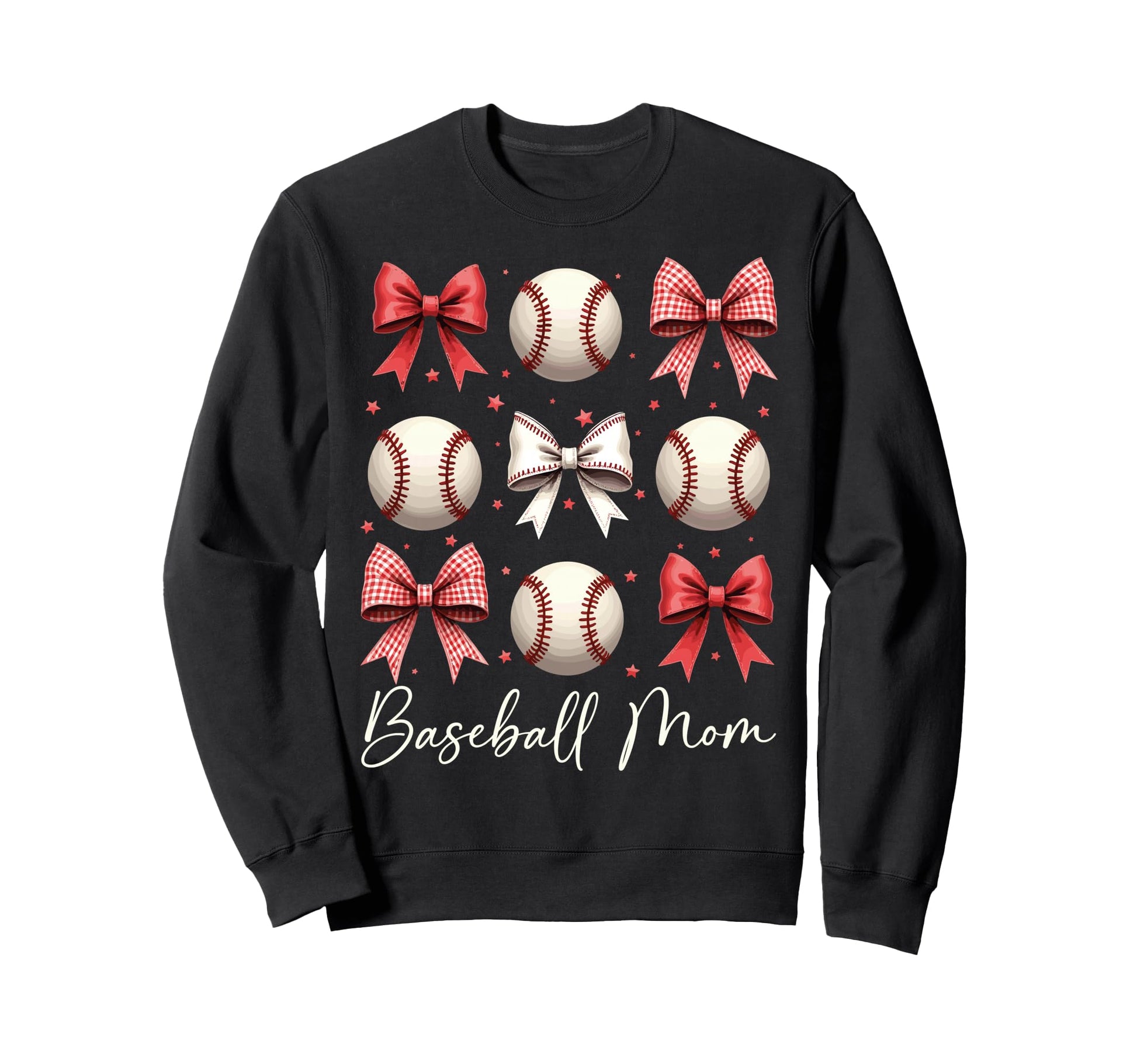 Baseball Mom Funny Coquette Bow Sweatshirt - Minimalist Print for Adults - T-Shirt, Sweatshirt, Hoodie