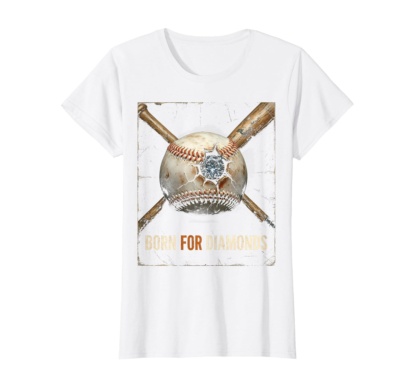 Born Diamonds Dirt And Diamonds Baseball T-Shirt - Novelty Apparel Unisex - T-Shirt, Sweatshirt, Hoodie