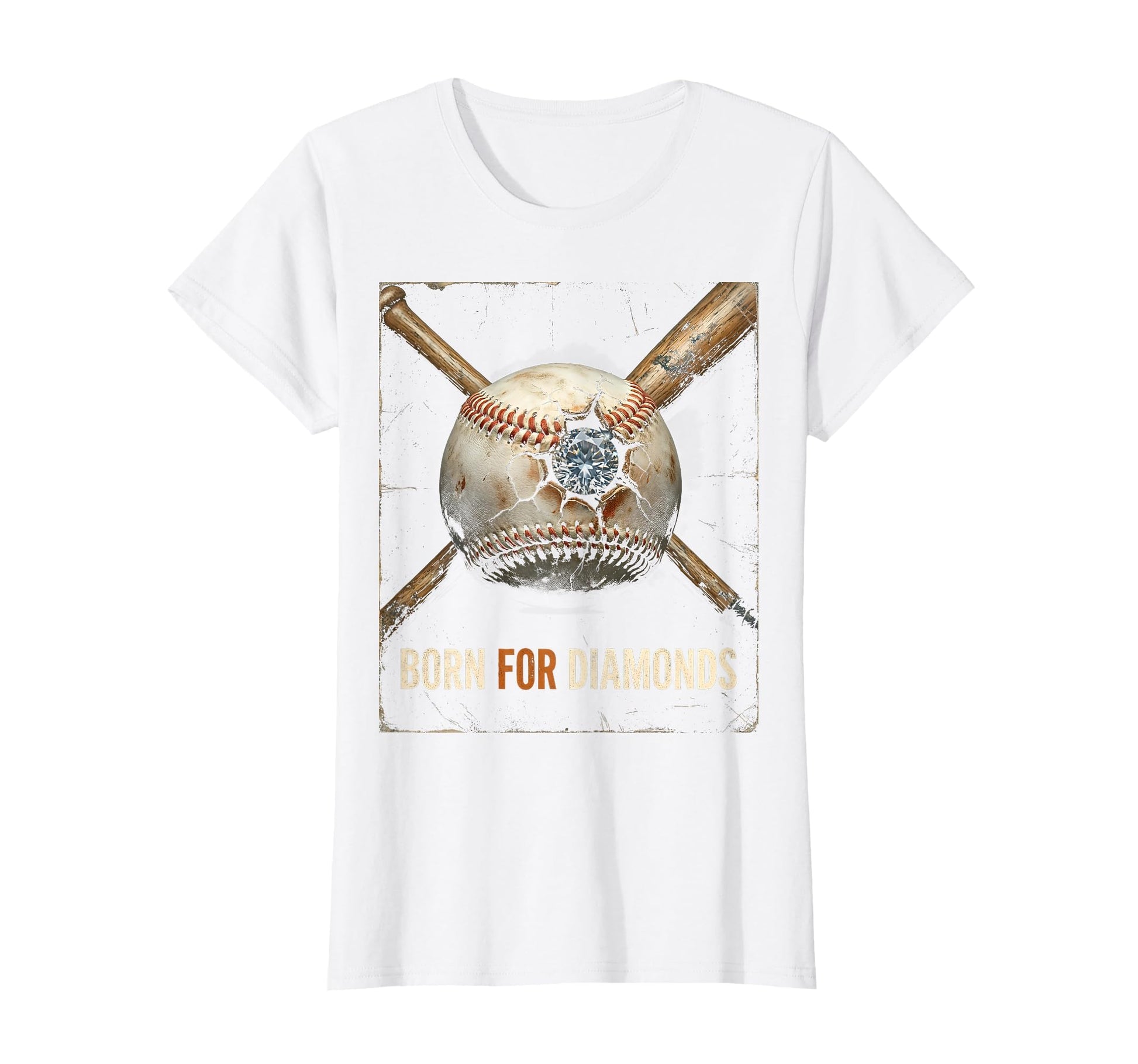 Born Diamonds Dirt And Diamonds Baseball T-Shirt - Novelty Apparel Unisex - T-Shirt, Sweatshirt, Hoodie