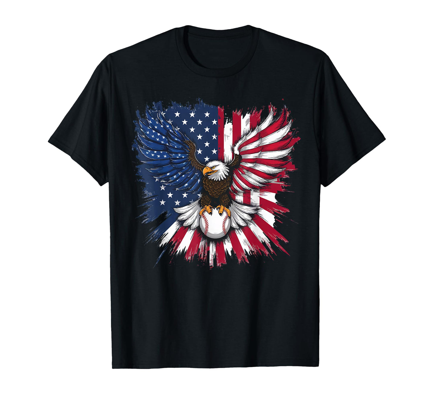 American Flag Baseball Player Bat T-Shirt - Fun Novelty Design for Adults - T-Shirt, Sweatshirt, Hoodie