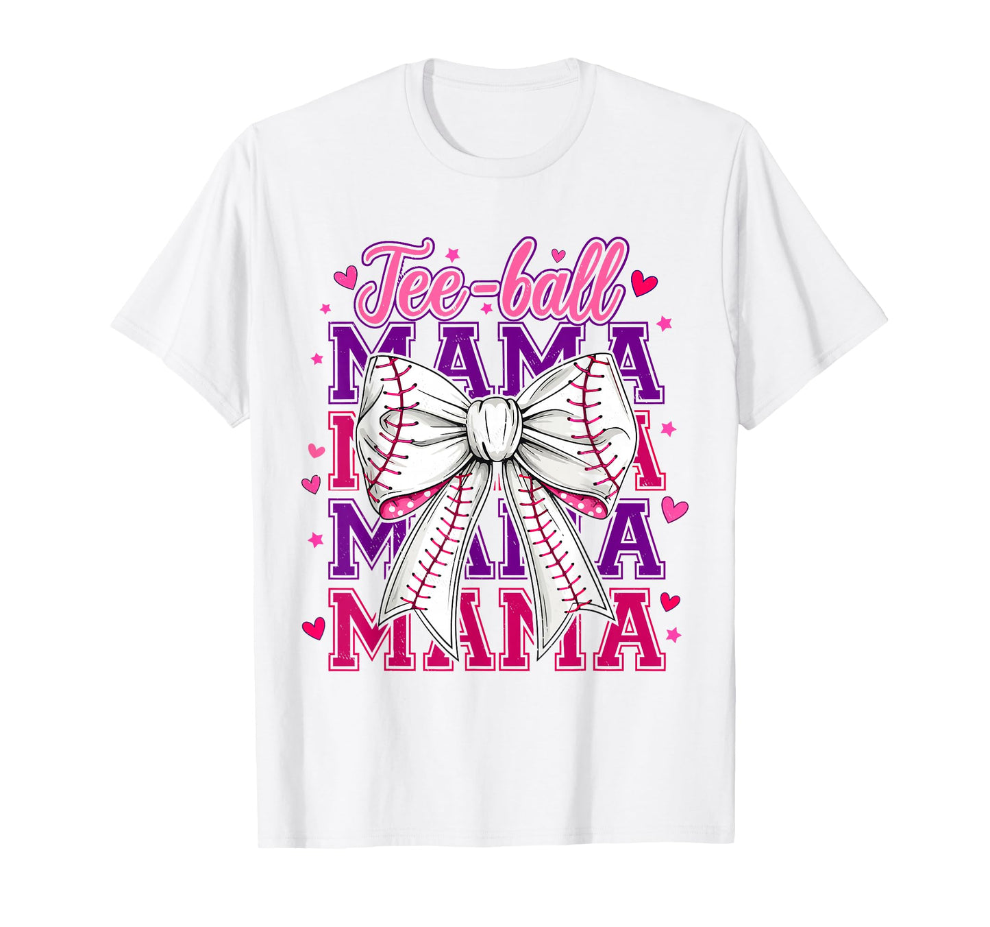 T Ball Mama Baseball Mom Coquette Bow T-Shirt - Minimalist Print Unisex - T-Shirt, Sweatshirt, Hoodie