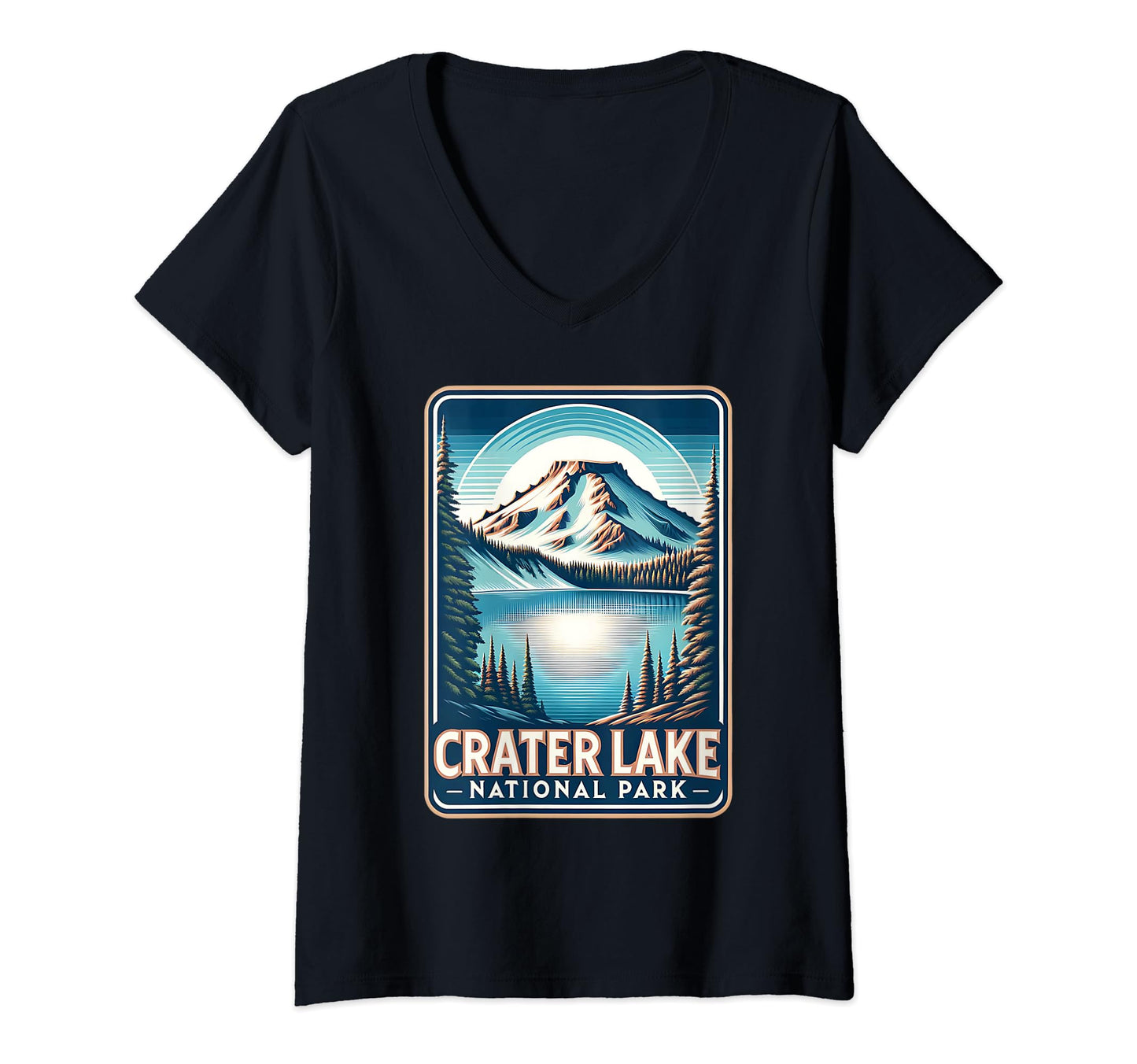 Crater Lake National Park Oregon Usa T-Shirt - Custom Art Print Unisex - T-Shirt, Sweatshirt, Hoodie