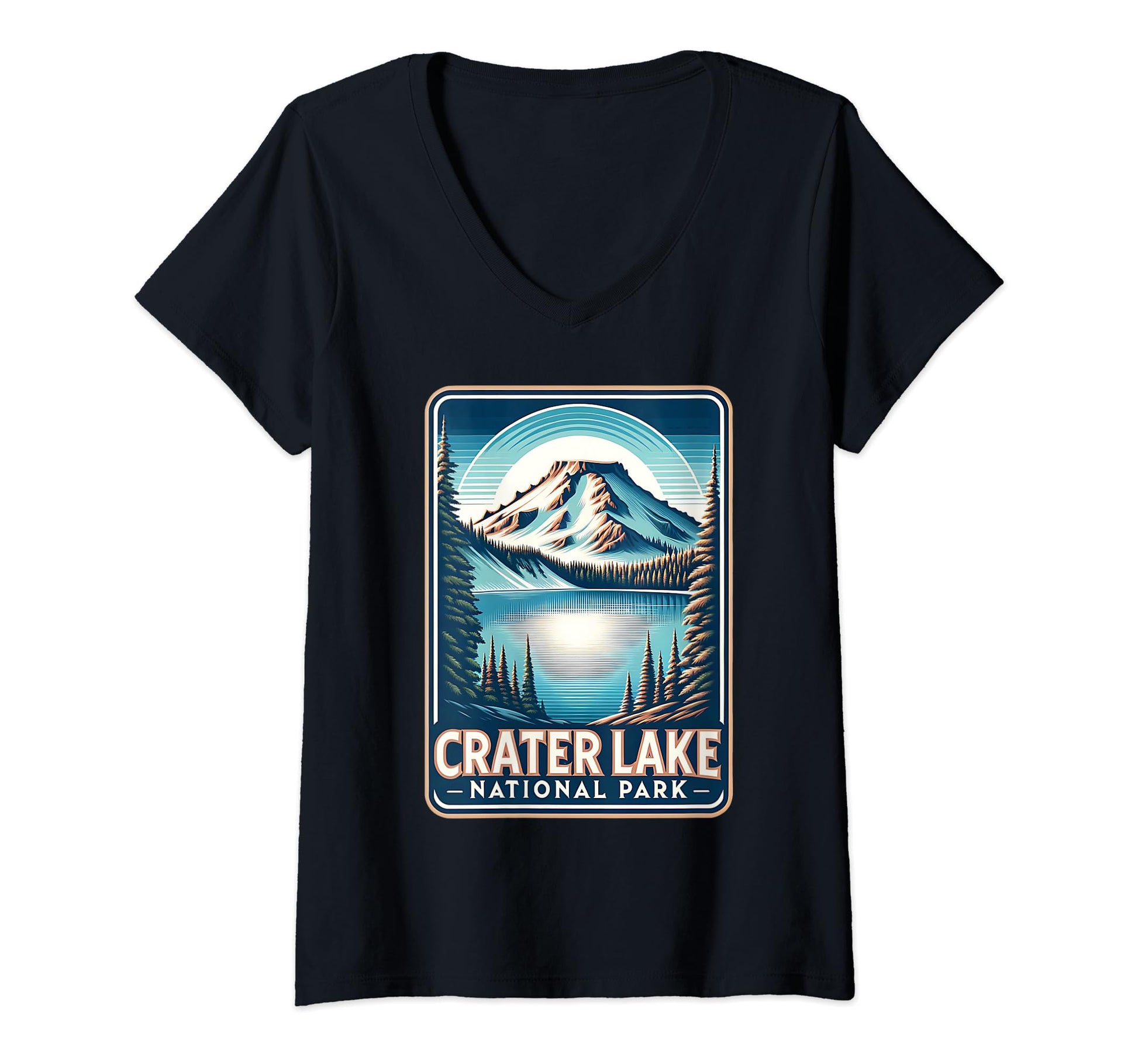 Crater Lake National Park Oregon Usa T-Shirt - Custom Art Print Unisex - T-Shirt, Sweatshirt, Hoodie