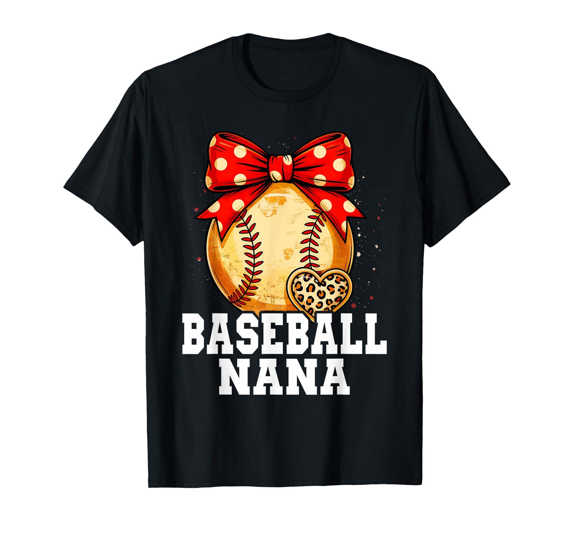 Baseball Nana Bandana Leopard Heart T-Shirt - Aesthetic Graphic Men Women - T-Shirt, Sweatshirt, Hoodie