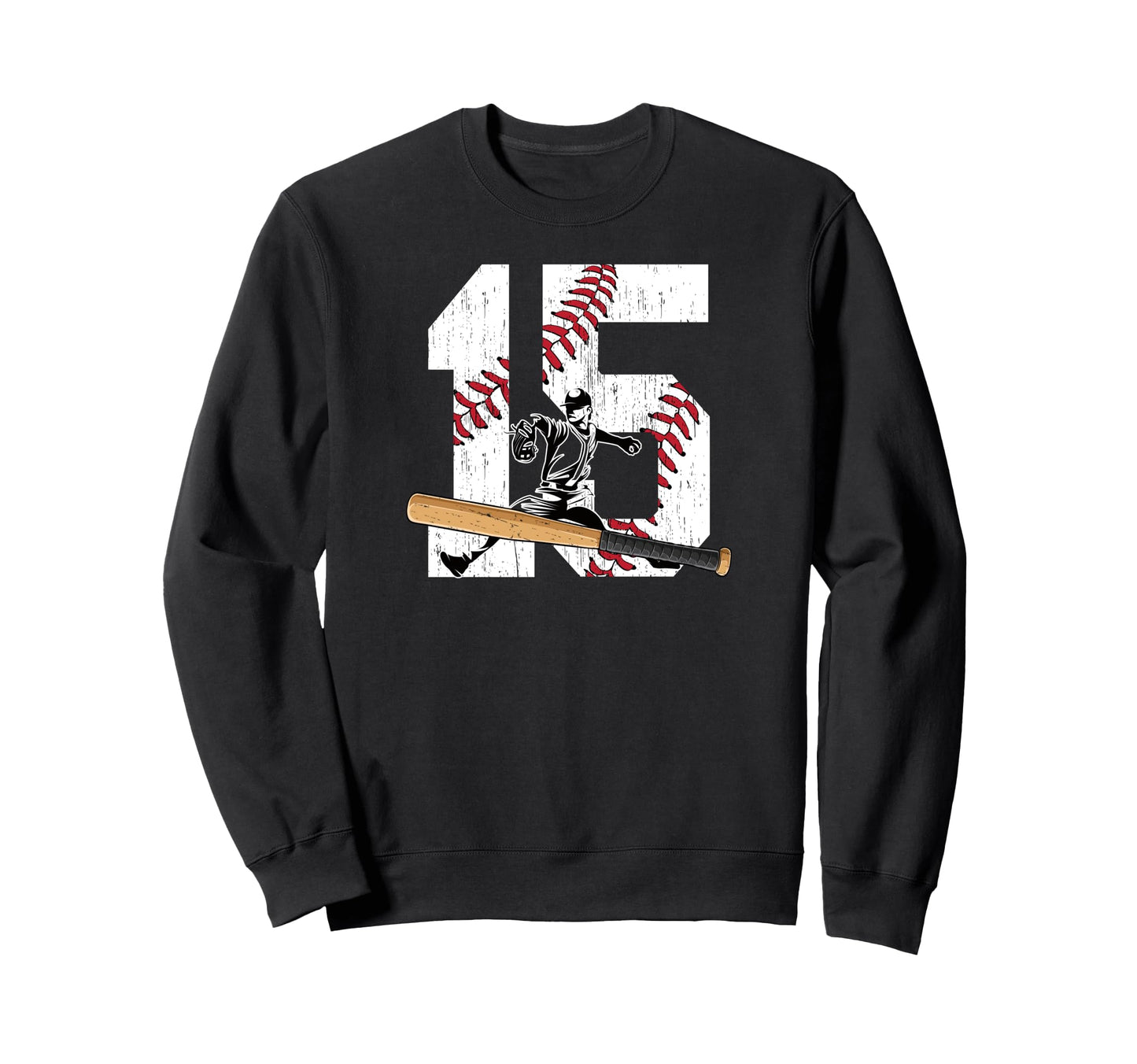 15Th Birthday Baseball Fifteen Year Old Sweatshirt - Unique Graphic Unisex - T-Shirt, Sweatshirt, Hoodie