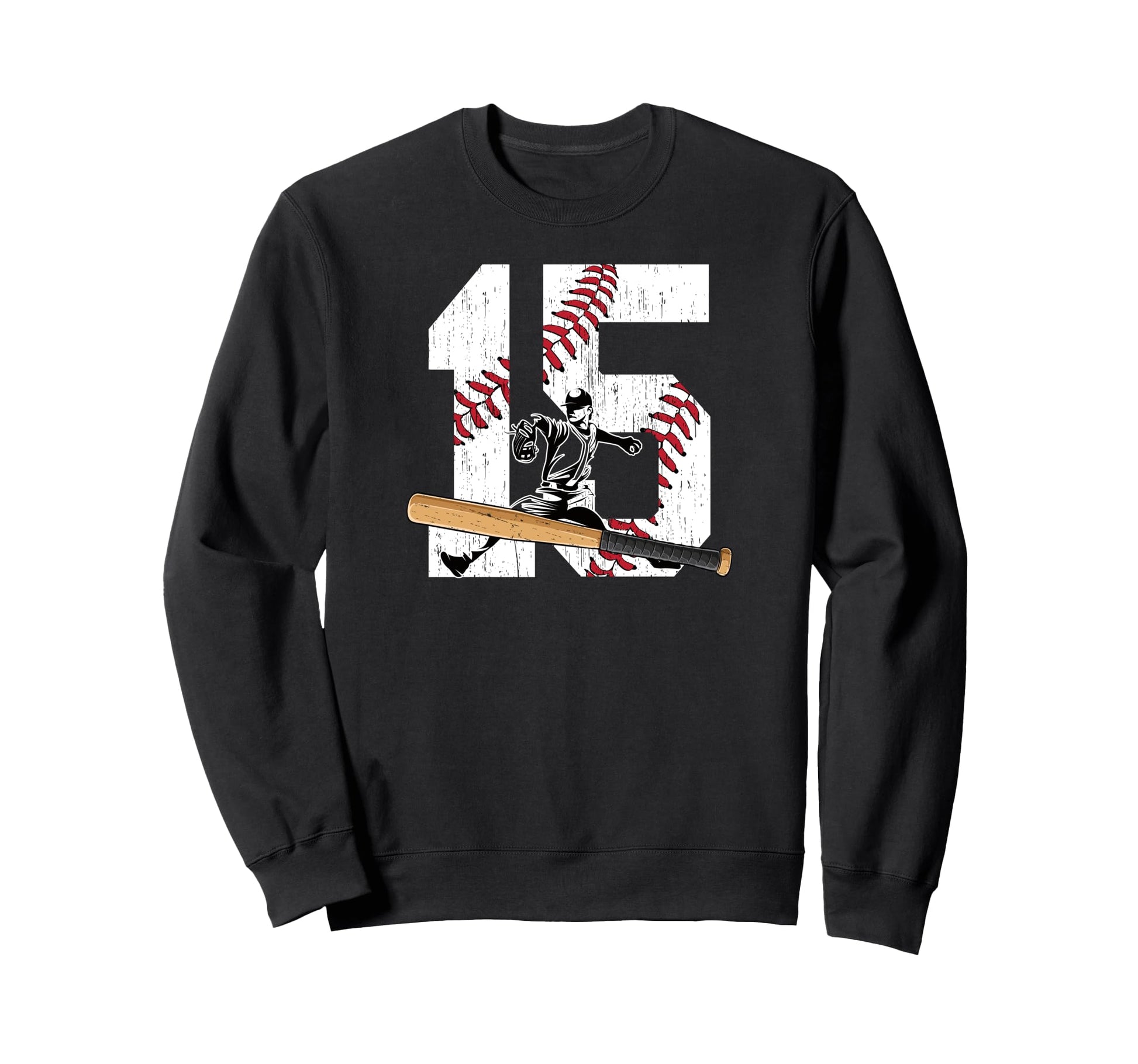 15Th Birthday Baseball Fifteen Year Old Sweatshirt - Unique Graphic Unisex - T-Shirt, Sweatshirt, Hoodie