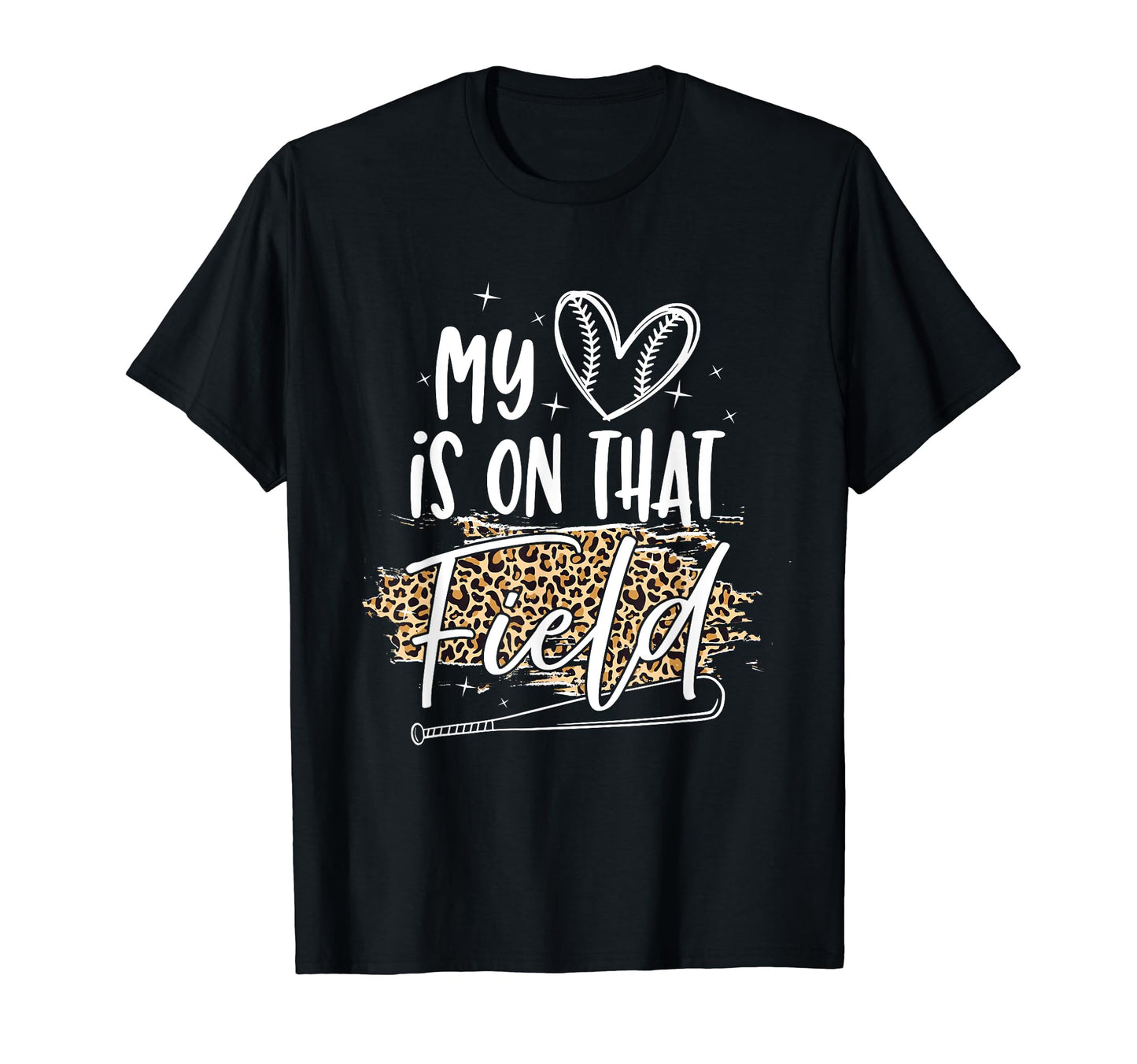 Baseball Mom Leopard Pattern Softball T-Shirt - Novelty Apparel Unisex - T-Shirt, Sweatshirt, Hoodie