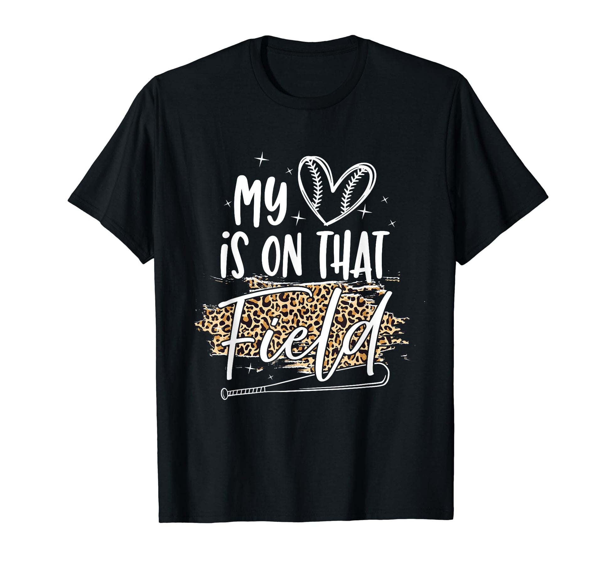 Baseball Mom Leopard Pattern Softball T-Shirt - Novelty Apparel Unisex - T-Shirt, Sweatshirt, Hoodie
