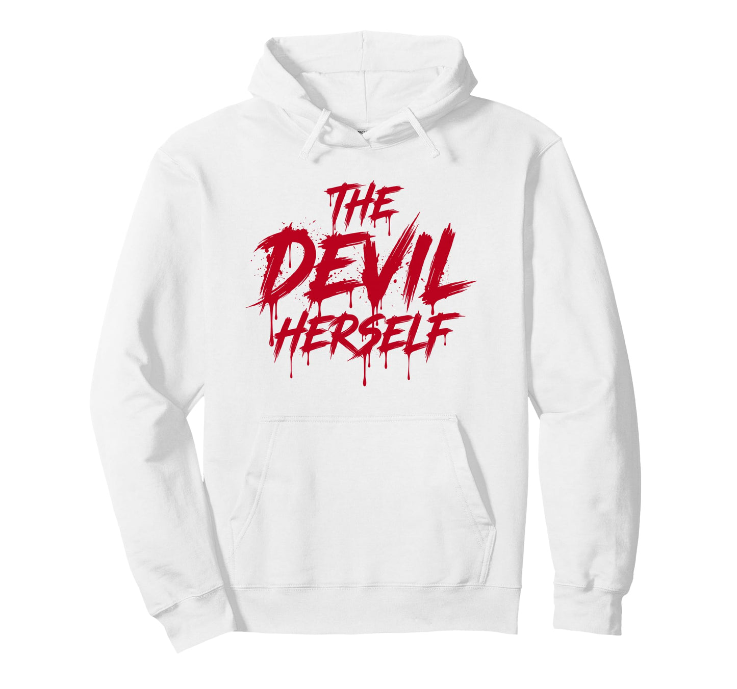Devil Herself Occult Dark Feminine Hoodie - Minimalist Print for Adults - T-Shirt, Sweatshirt, Hoodie