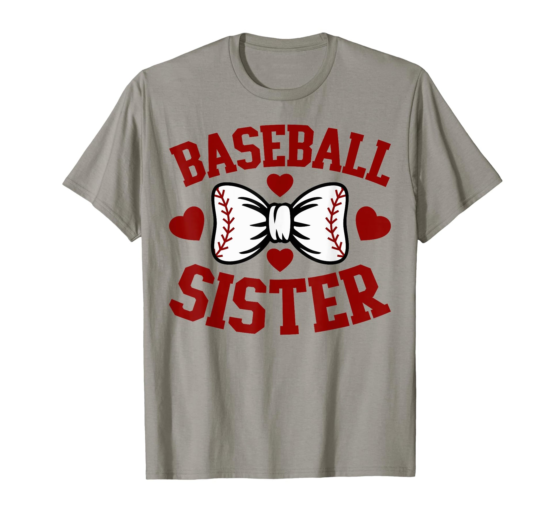 Baseball Sister Heart Bow Softball And T-Shirt - Minimalist Print Unisex - T-Shirt, Sweatshirt, Hoodie