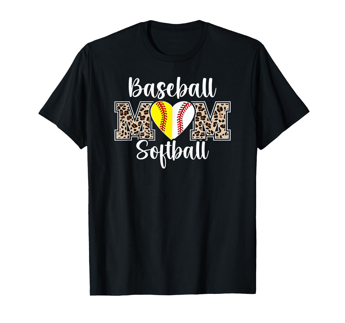 Baseball Softball Mom Leopard Softball T-Shirt - Novelty Apparel Men Women - T-Shirt, Sweatshirt, Hoodie