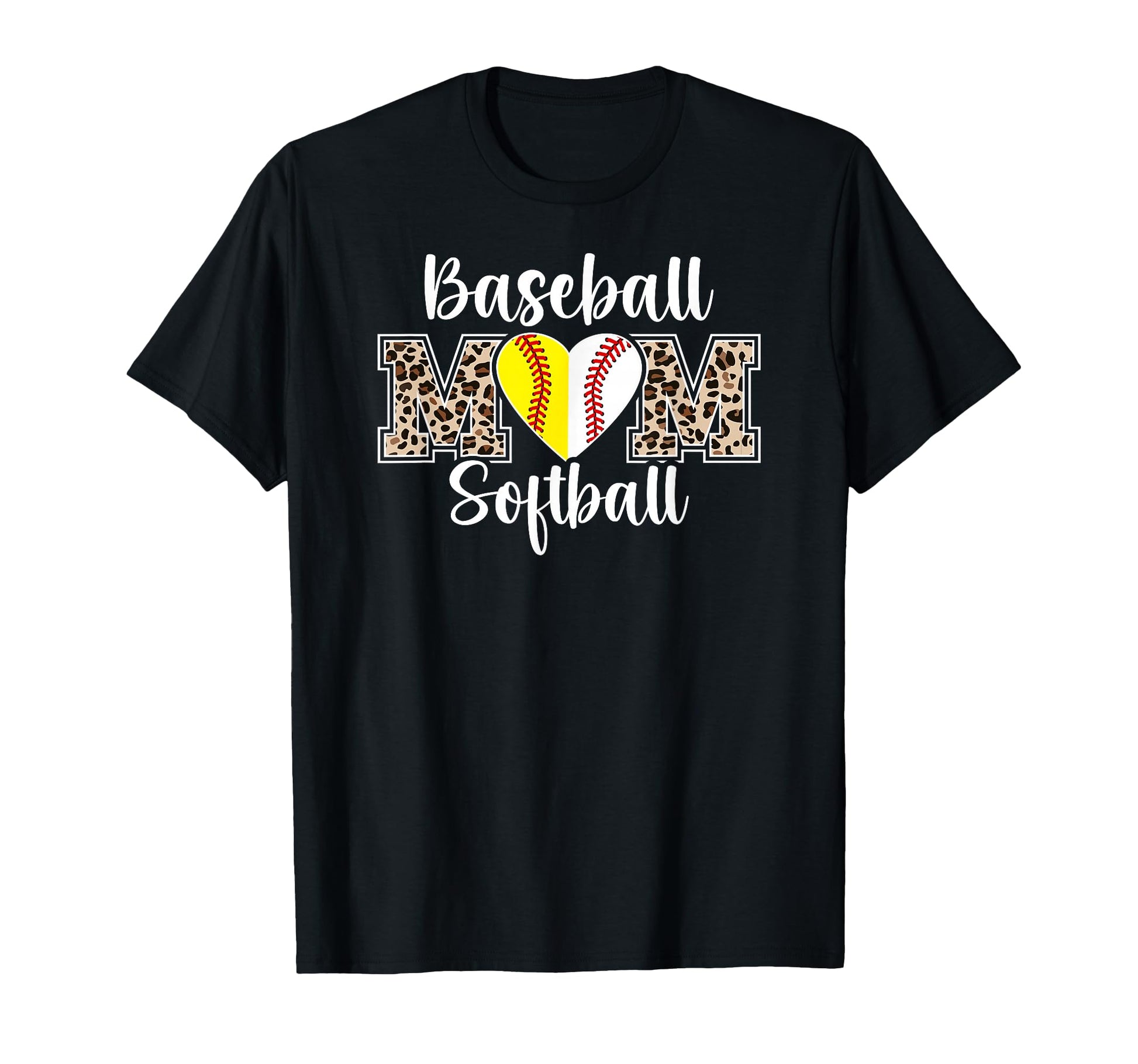 Baseball Softball Mom Leopard Softball T-Shirt - Novelty Apparel Men Women - T-Shirt, Sweatshirt, Hoodie