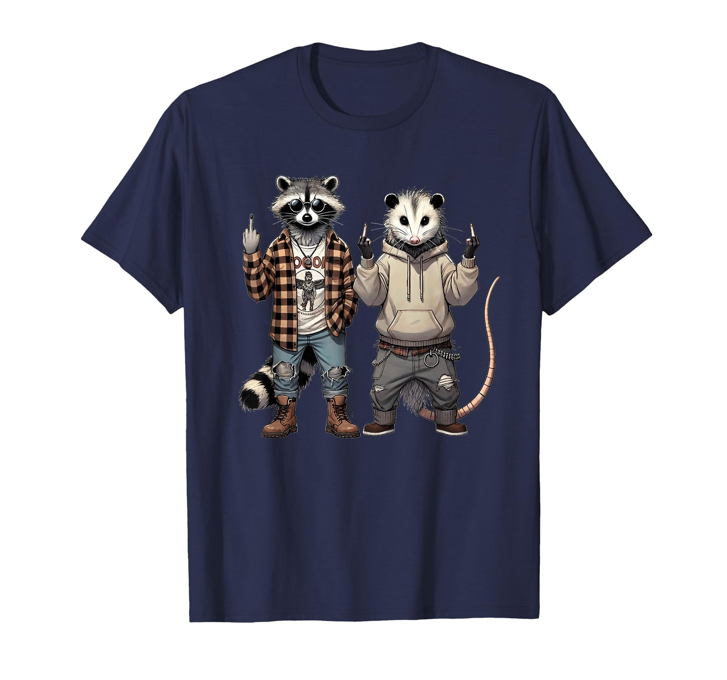 Grunge Y2K Grunge Aesthetic Raccoon T-Shirt - Custom Art Print Men Women - T-Shirt, Sweatshirt, Hoodie