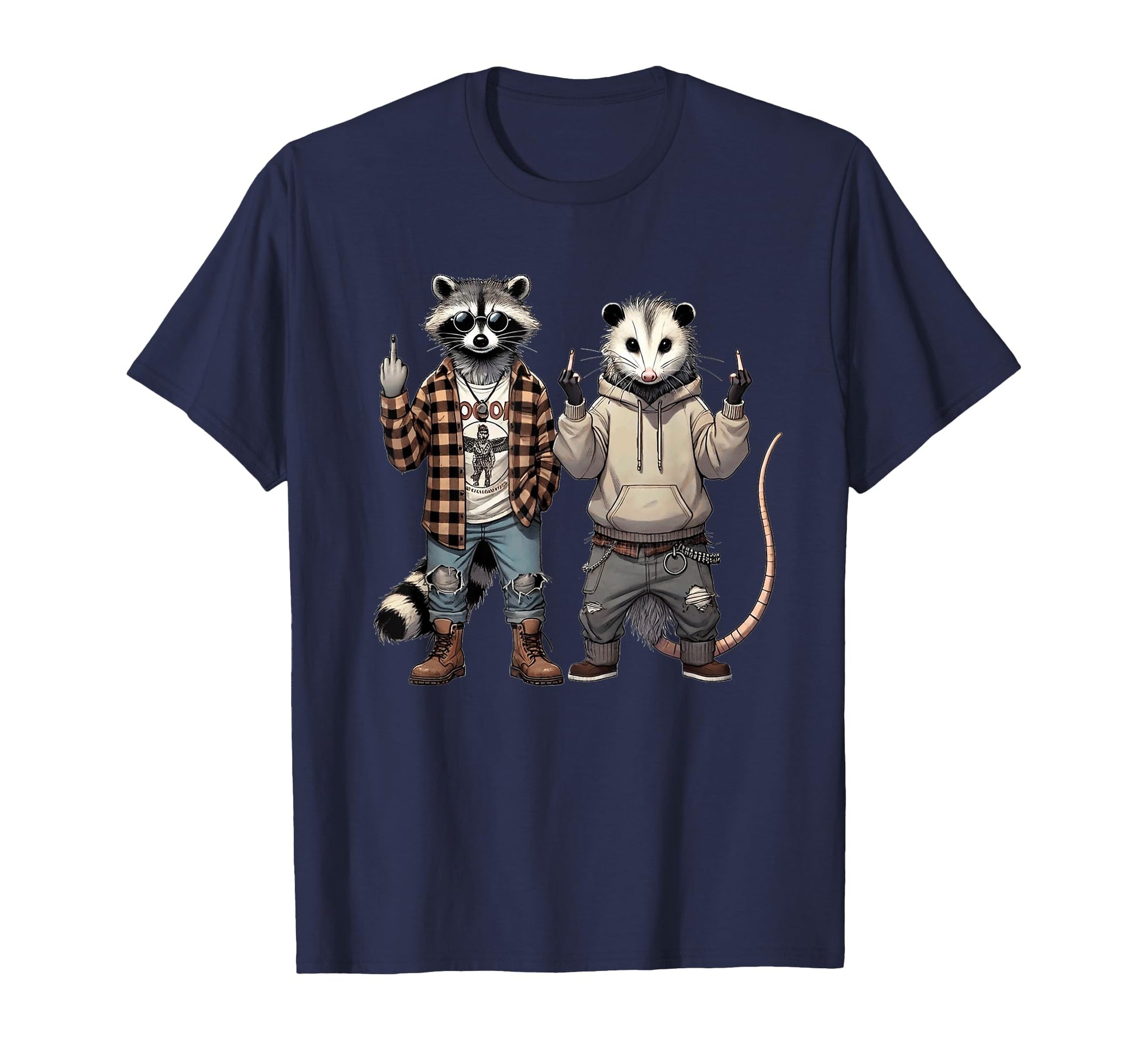 Grunge Y2K Grunge Aesthetic Raccoon T-Shirt - Custom Art Print Men Women - T-Shirt, Sweatshirt, Hoodie