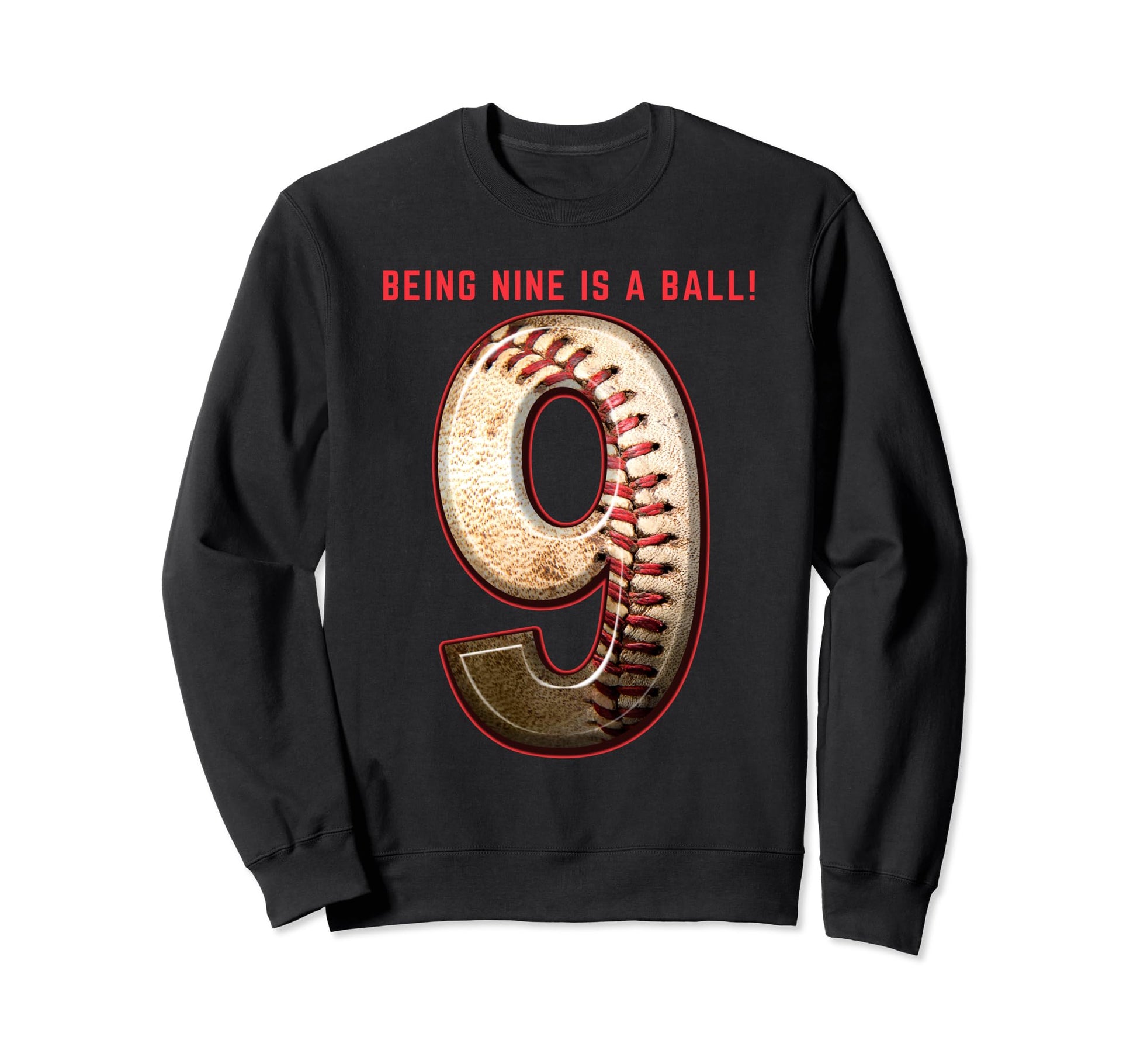 Baseball Birthday 9Th Birthday Number Sweatshirt - Graphic Print Men Women - T-Shirt, Sweatshirt, Hoodie