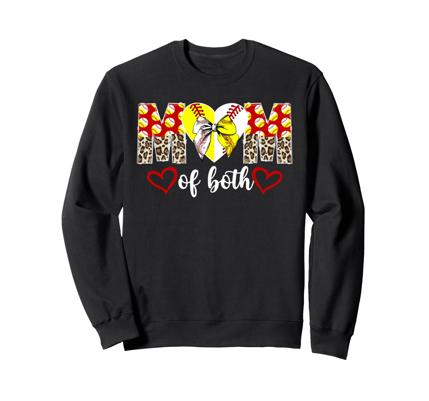 Mom Both Coquette Softball Sweatshirt - Casual Everyday Wear Unisex - T-Shirt, Sweatshirt, Hoodie