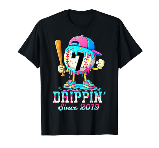 Baseball 7 Years Old Since 2019 Ice T-Shirt - Unique Graphic for Adults - T-Shirt, Sweatshirt, Hoodie