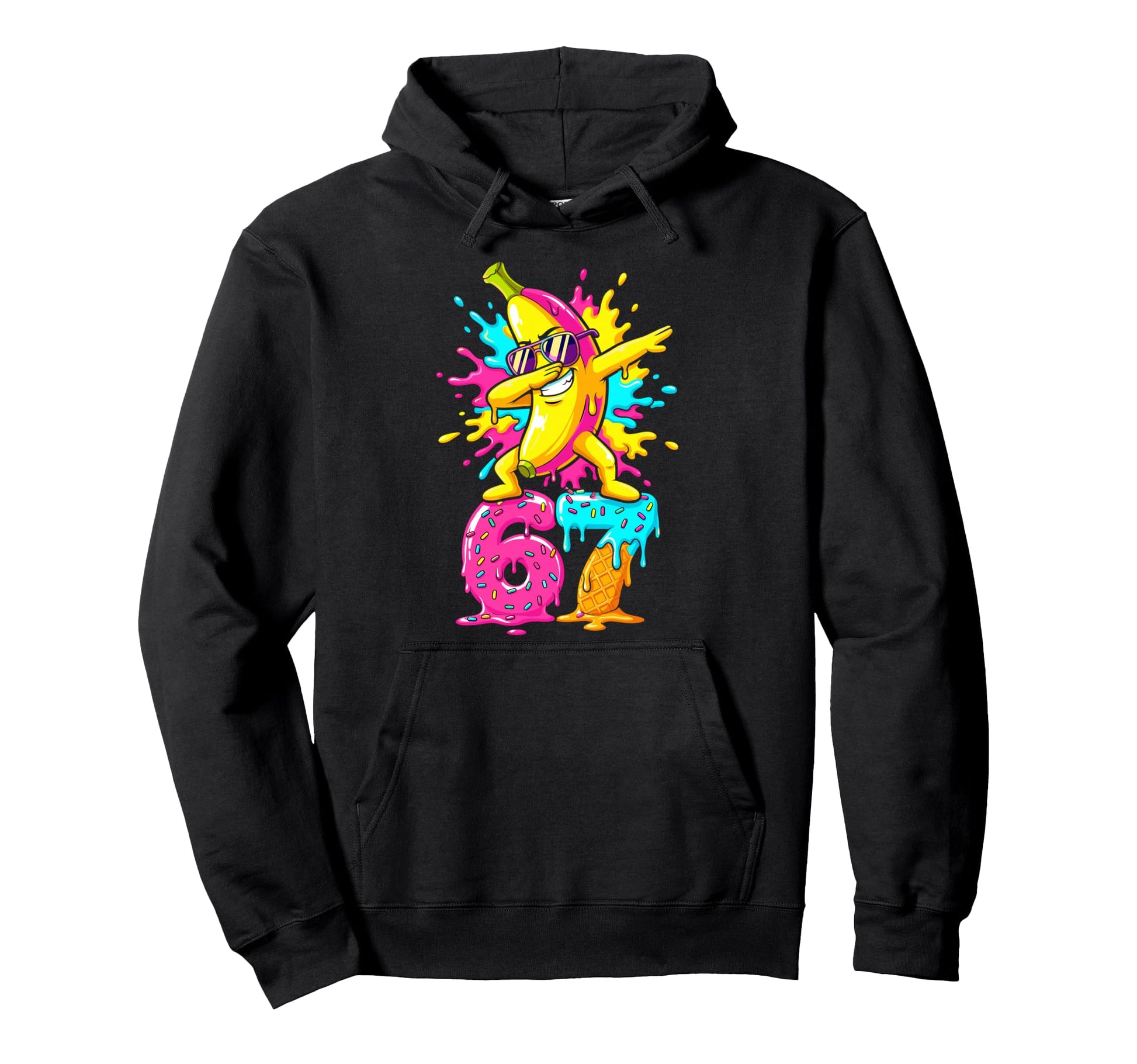 Funny 67 Baseball Ice Cream Six Seven Hoodie - Custom Art Print for Adults - T-Shirt, Sweatshirt, Hoodie