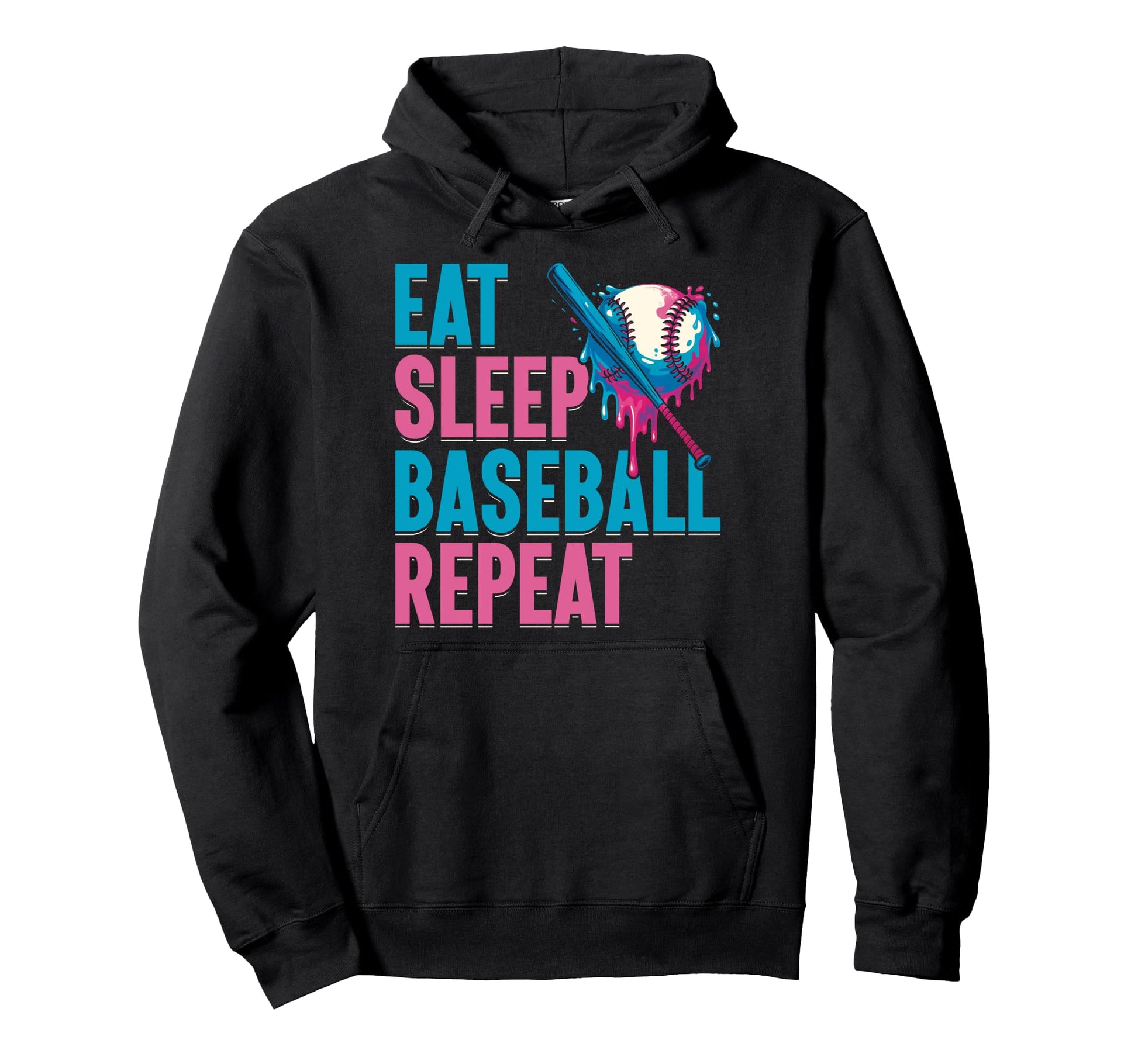 Eat Sleep Baseball Repeat Ice Cream Hoodie - Streetwear Style for Adults - T-Shirt, Sweatshirt, Hoodie