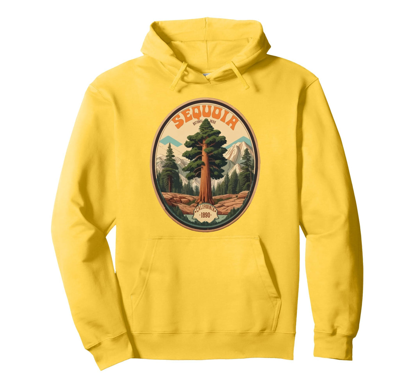 Sequoia National Park Tree Illustration Hoodie - Unique Graphic Unisex - T-Shirt, Sweatshirt, Hoodie
