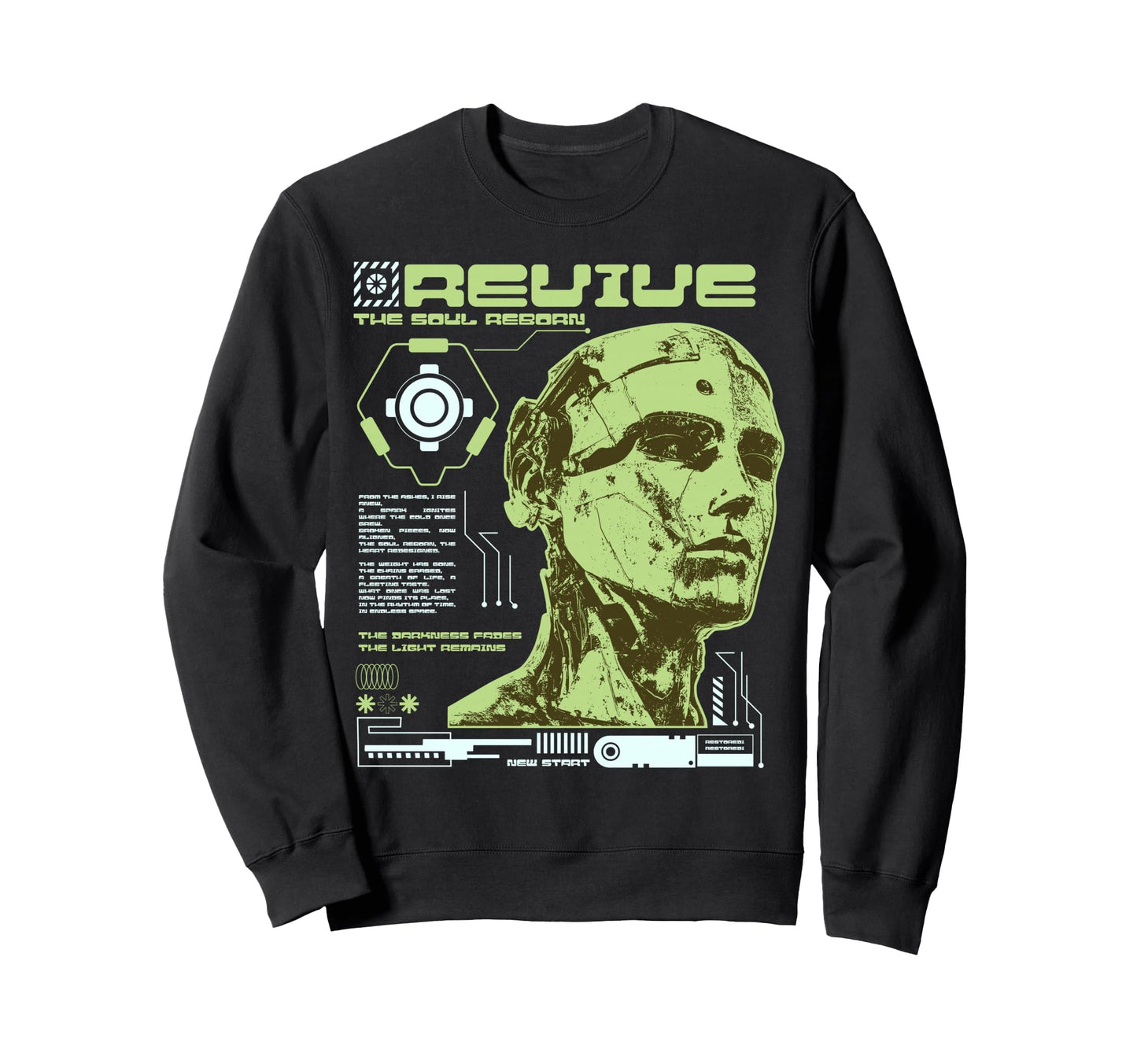 Y2K Revive Robot Bold Urban Sweatshirt - Custom Art Print Men Women - T-Shirt, Sweatshirt, Hoodie