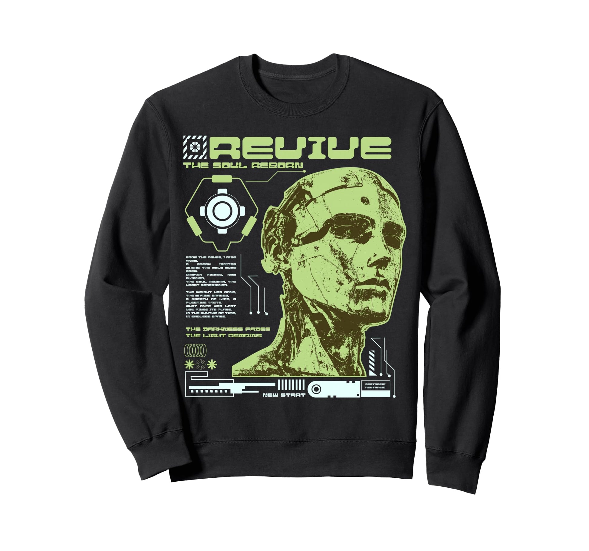 Y2K Revive Robot Bold Urban Sweatshirt - Custom Art Print Men Women - T-Shirt, Sweatshirt, Hoodie