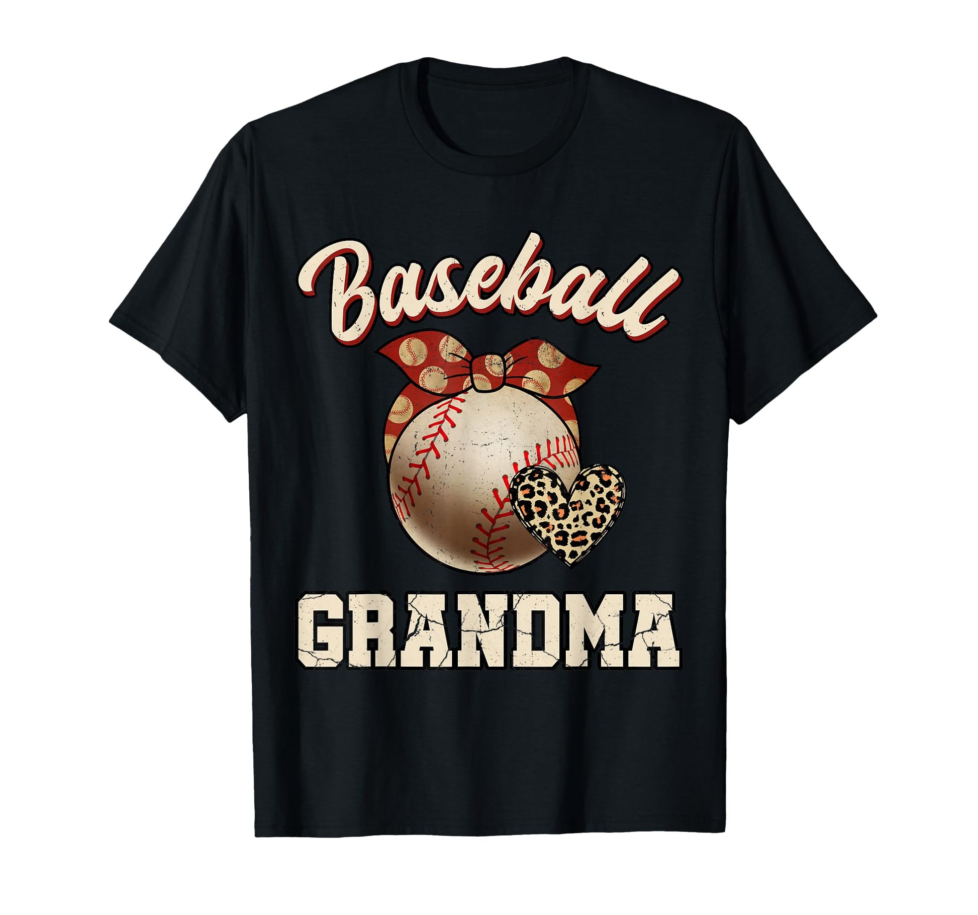 Baseball Grandma Bandana Leopard T-Shirt - Custom Art Print Men Women - T-Shirt, Sweatshirt, Hoodie
