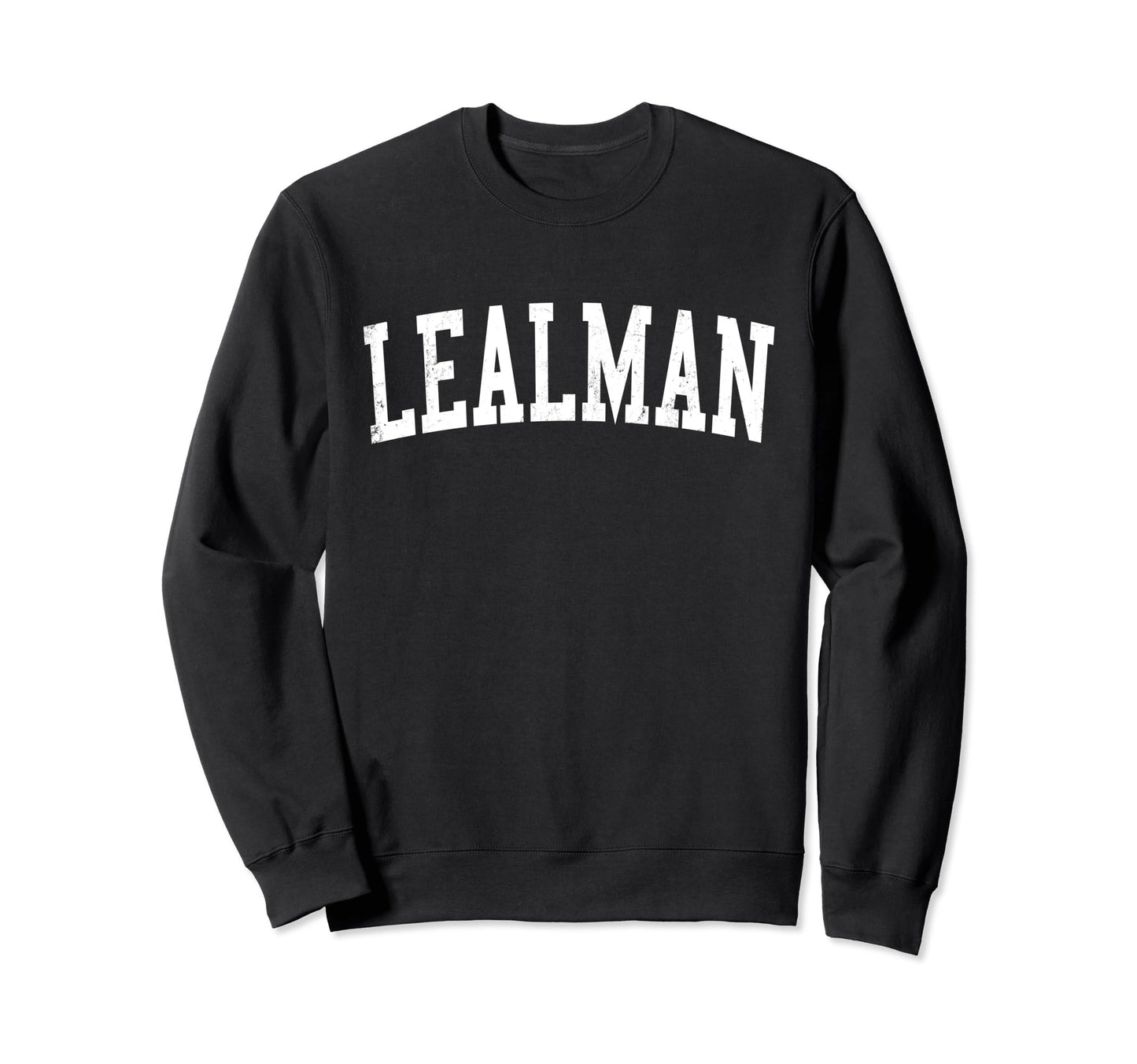 Lealman Fl Distressed White Varsity Sweatshirt - Minimalist Print Unisex - T-Shirt, Sweatshirt, Hoodie