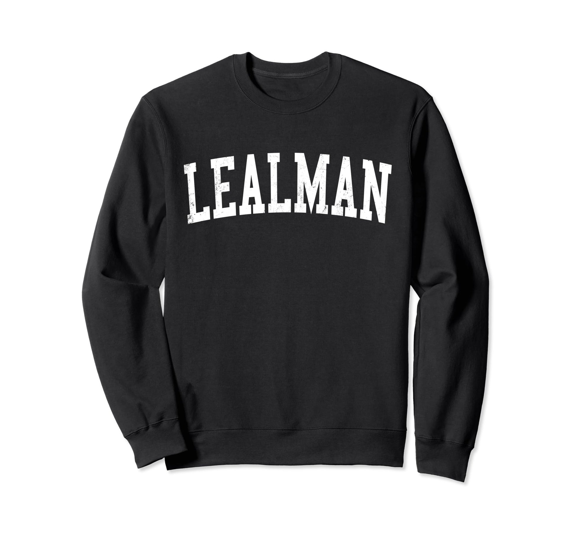 Lealman Fl Distressed White Varsity Sweatshirt - Minimalist Print Unisex - T-Shirt, Sweatshirt, Hoodie