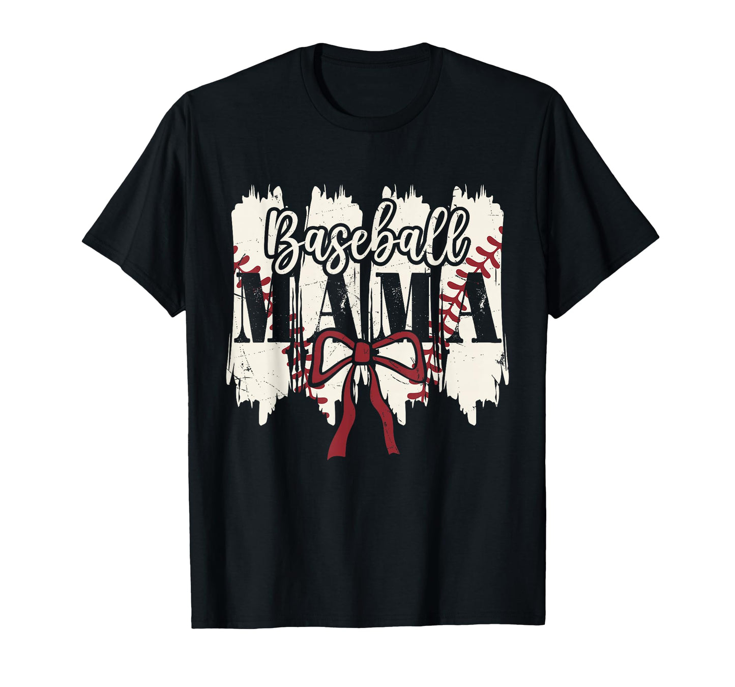 Baseball Mama Heart Bow Stadium Spirit T-Shirt - Novelty Apparel Men Women - T-Shirt, Sweatshirt, Hoodie