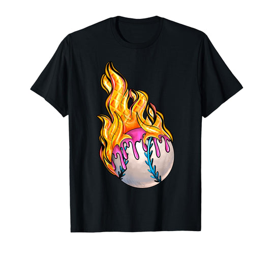 Baseball Ice Cream Drip Game Day T-Shirt - Minimalist Print Men Women - T-Shirt, Sweatshirt, Hoodie