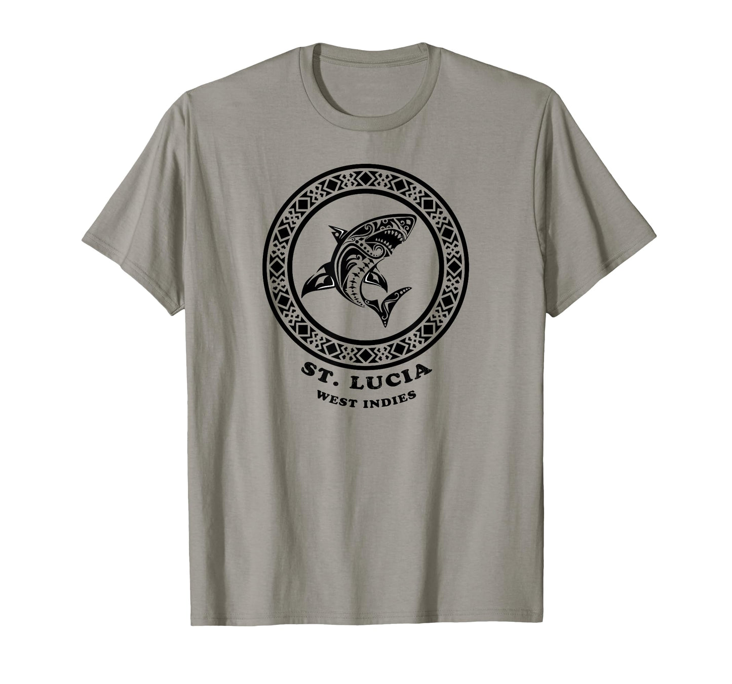 St Lucia West Indies Tribal Shark T-Shirt - Fun Novelty Design Unisex - T-Shirt, Sweatshirt, Hoodie