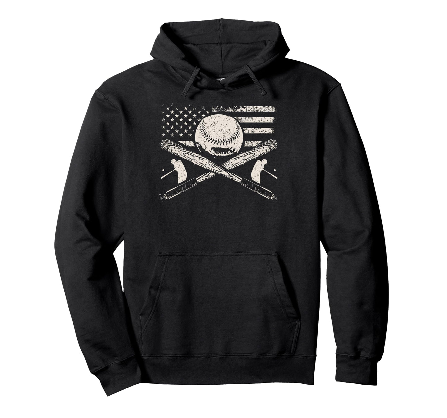 Patriotic American Flag Baseball Hoodie - Custom Art Print for Adults - T-Shirt, Sweatshirt, Hoodie