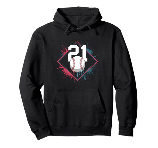 Baseball Drip 21Th Birthday Party 21 Hoodie - Fun Novelty Design Unisex - T-Shirt, Sweatshirt, Hoodie