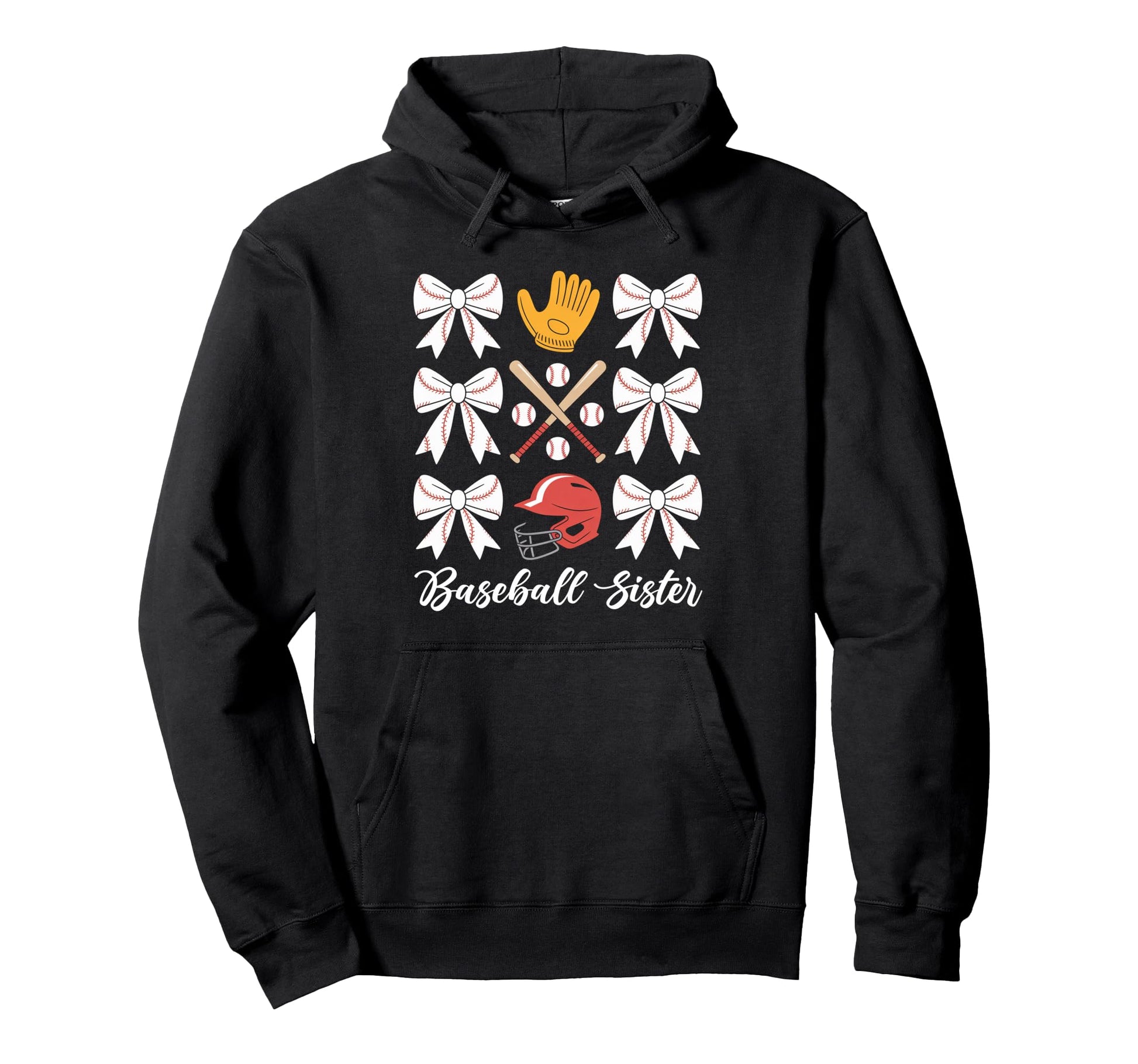Baseball Sister Coquette Bow Biggest Hoodie - Custom Art Print Men Women - T-Shirt, Sweatshirt, Hoodie
