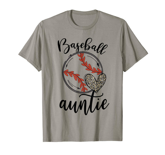 Baseball Auntie Leopard Funny Baseball T-Shirt - Novelty Apparel Men Women - T-Shirt, Sweatshirt, Hoodie