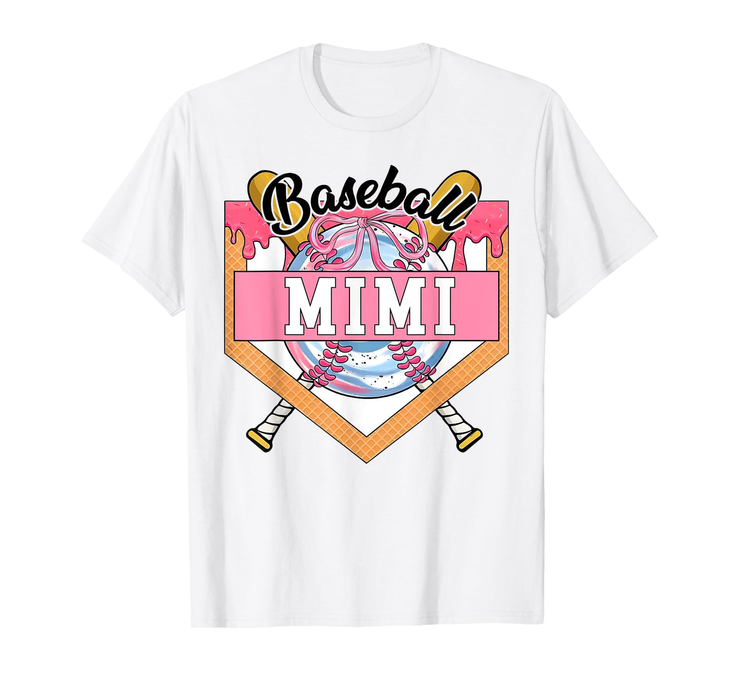 Baseball Mimi Coquette Bow Game Day T-Shirt - Graphic Print Unisex - T-Shirt, Sweatshirt, Hoodie