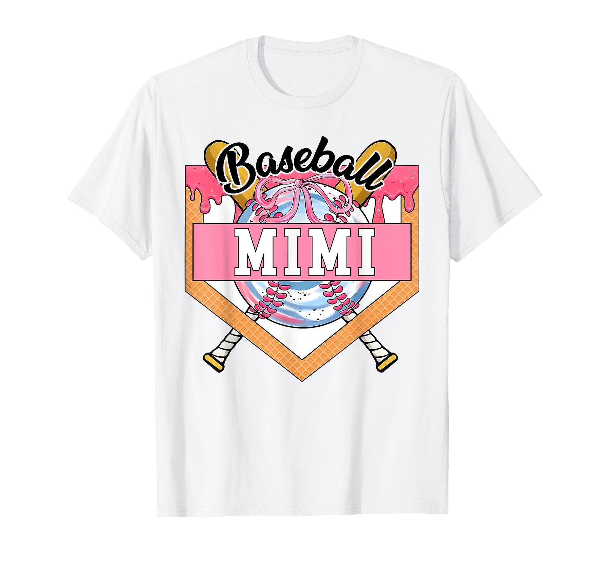 Baseball Mimi Coquette Bow Game Day T-Shirt - Graphic Print Unisex - T-Shirt, Sweatshirt, Hoodie