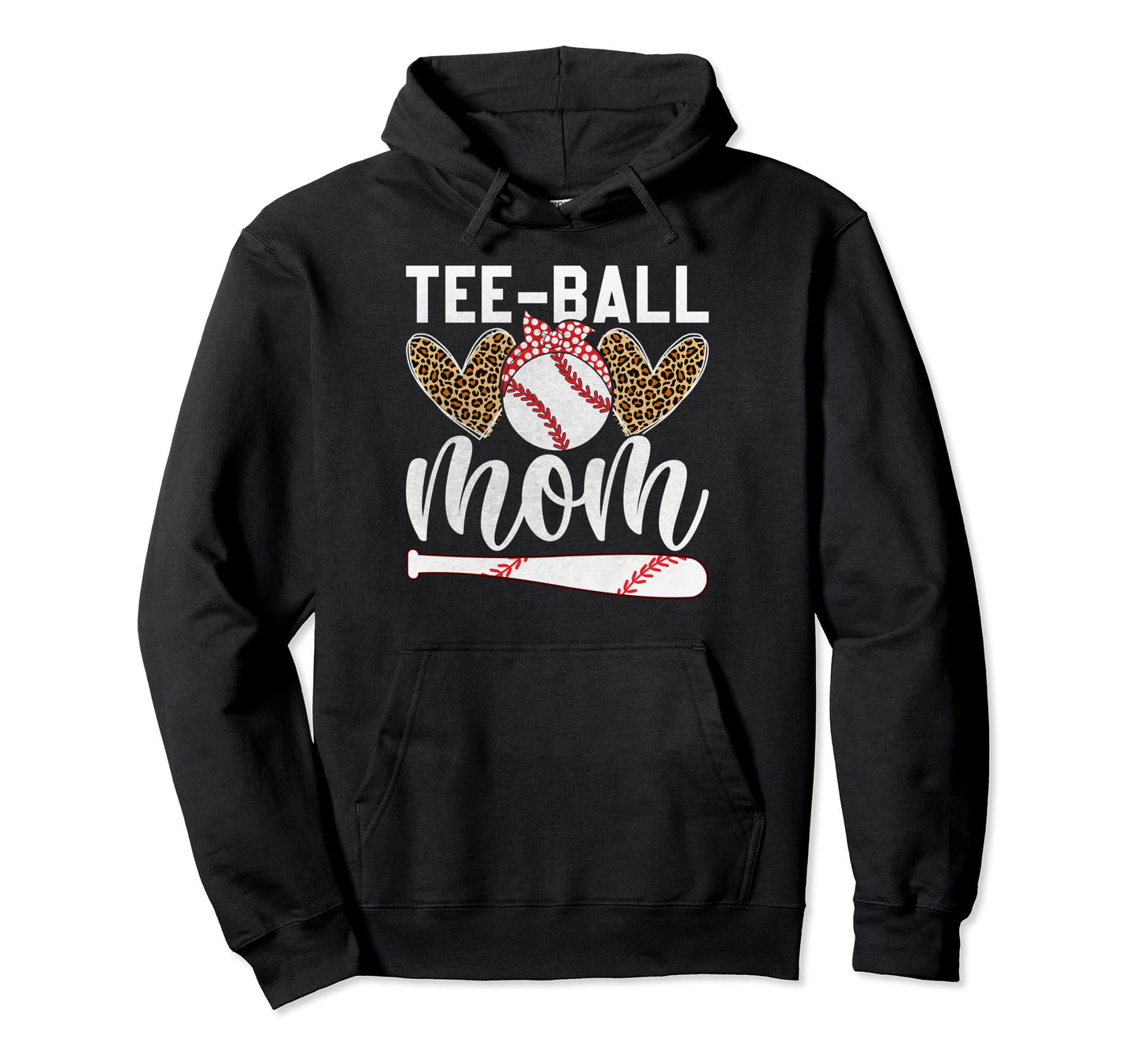 Ball Mom Leopard Heart Baseball Soft Hoodie - Aesthetic Graphic Unisex - T-Shirt, Sweatshirt, Hoodie