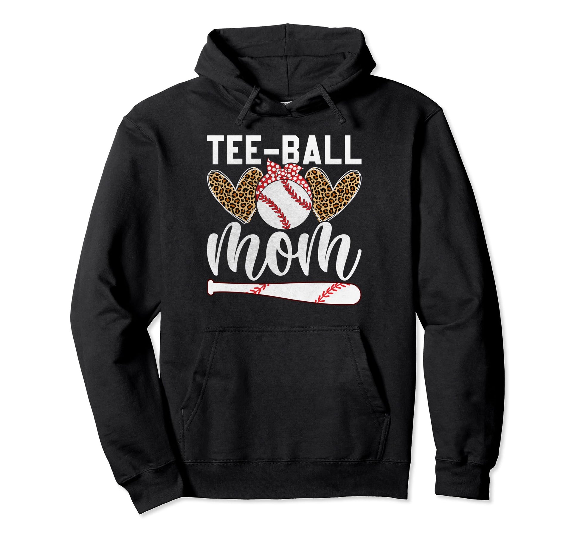 Ball Mom Leopard Heart Baseball Soft Hoodie - Aesthetic Graphic Unisex - T-Shirt, Sweatshirt, Hoodie
