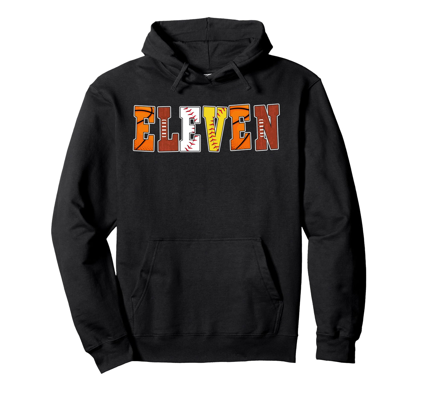 11Th Birthday Sports Theme 11 Year Old Hoodie - Trendy Graphic for Adults - T-Shirt, Sweatshirt, Hoodie