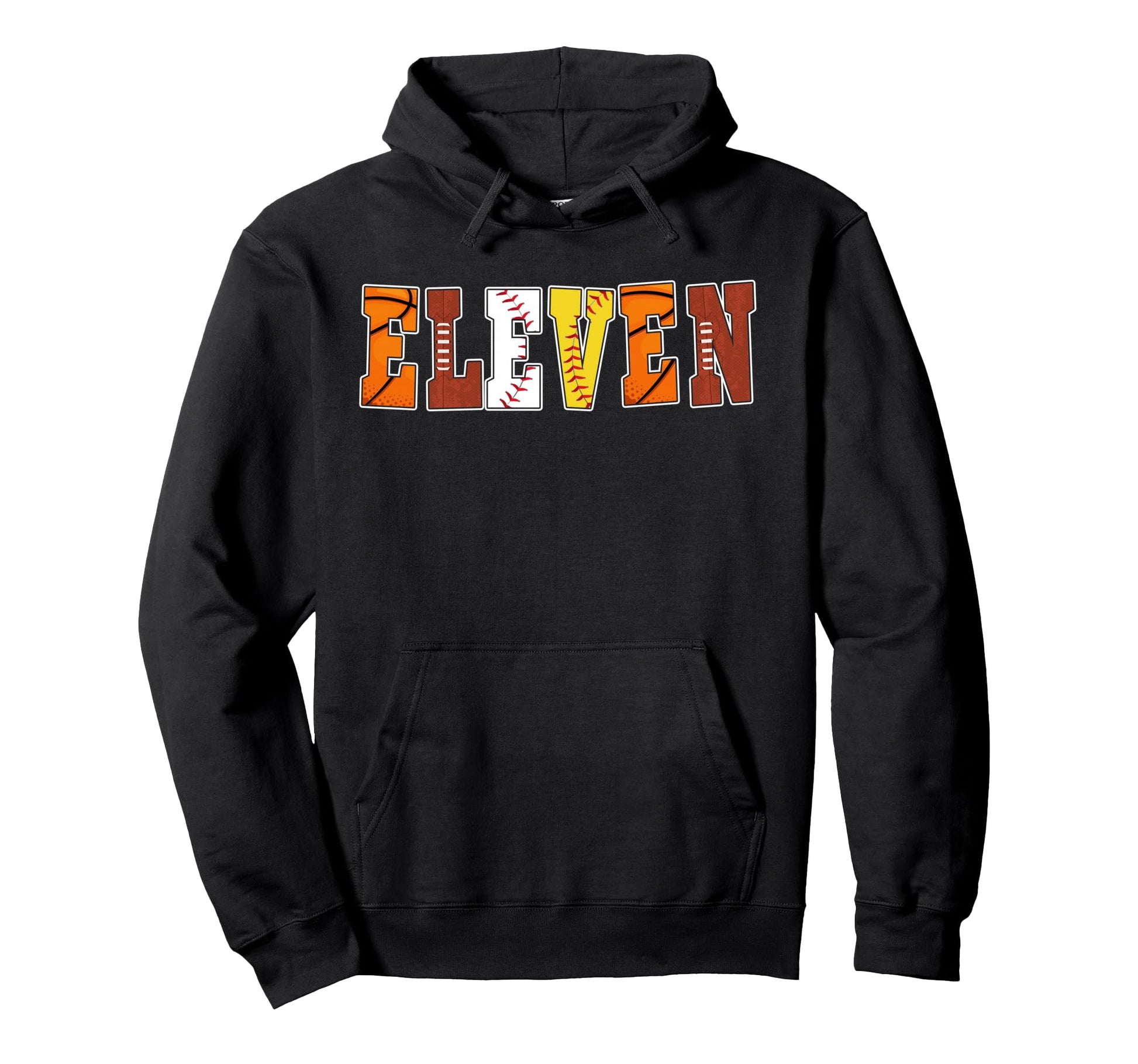 11Th Birthday Sports Theme 11 Year Old Hoodie - Trendy Graphic for Adults - T-Shirt, Sweatshirt, Hoodie