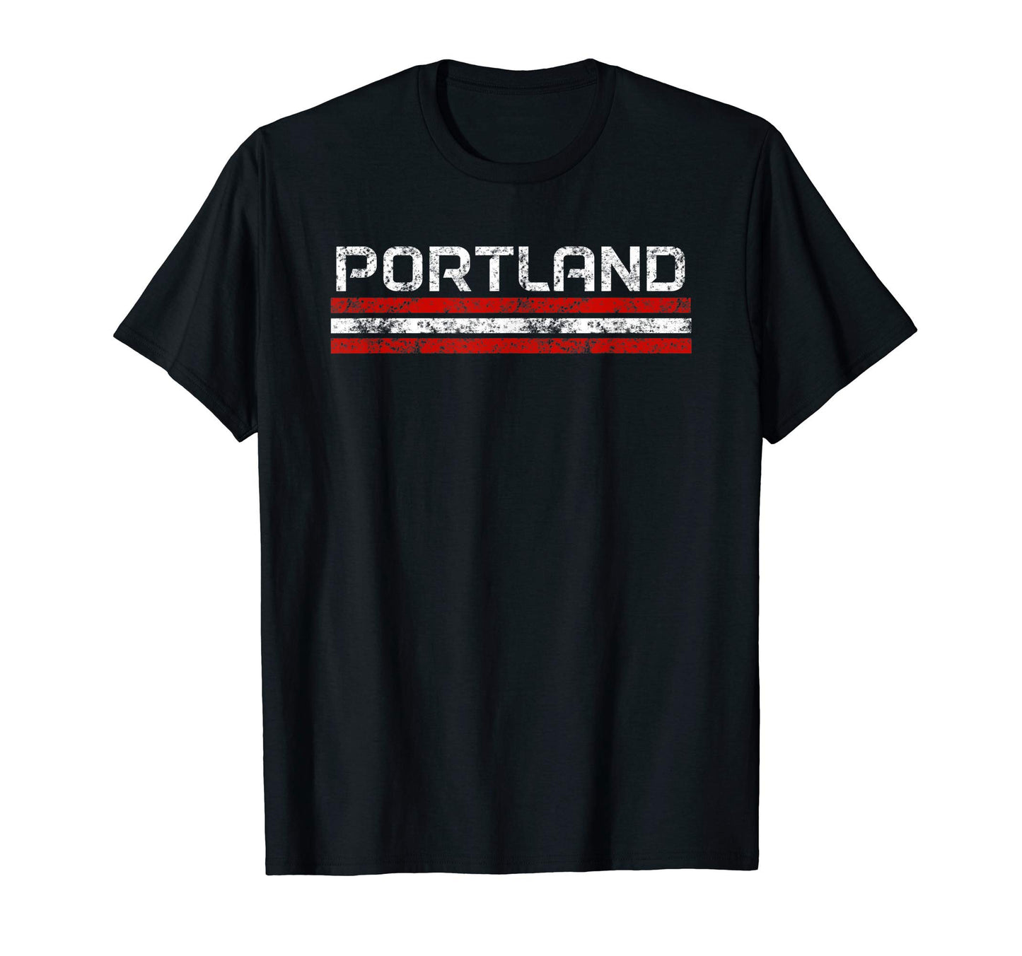 Portland Oregon Weathered Stripe Throwback T-Shirt - Graphic Print Unisex - T-Shirt, Sweatshirt, Hoodie