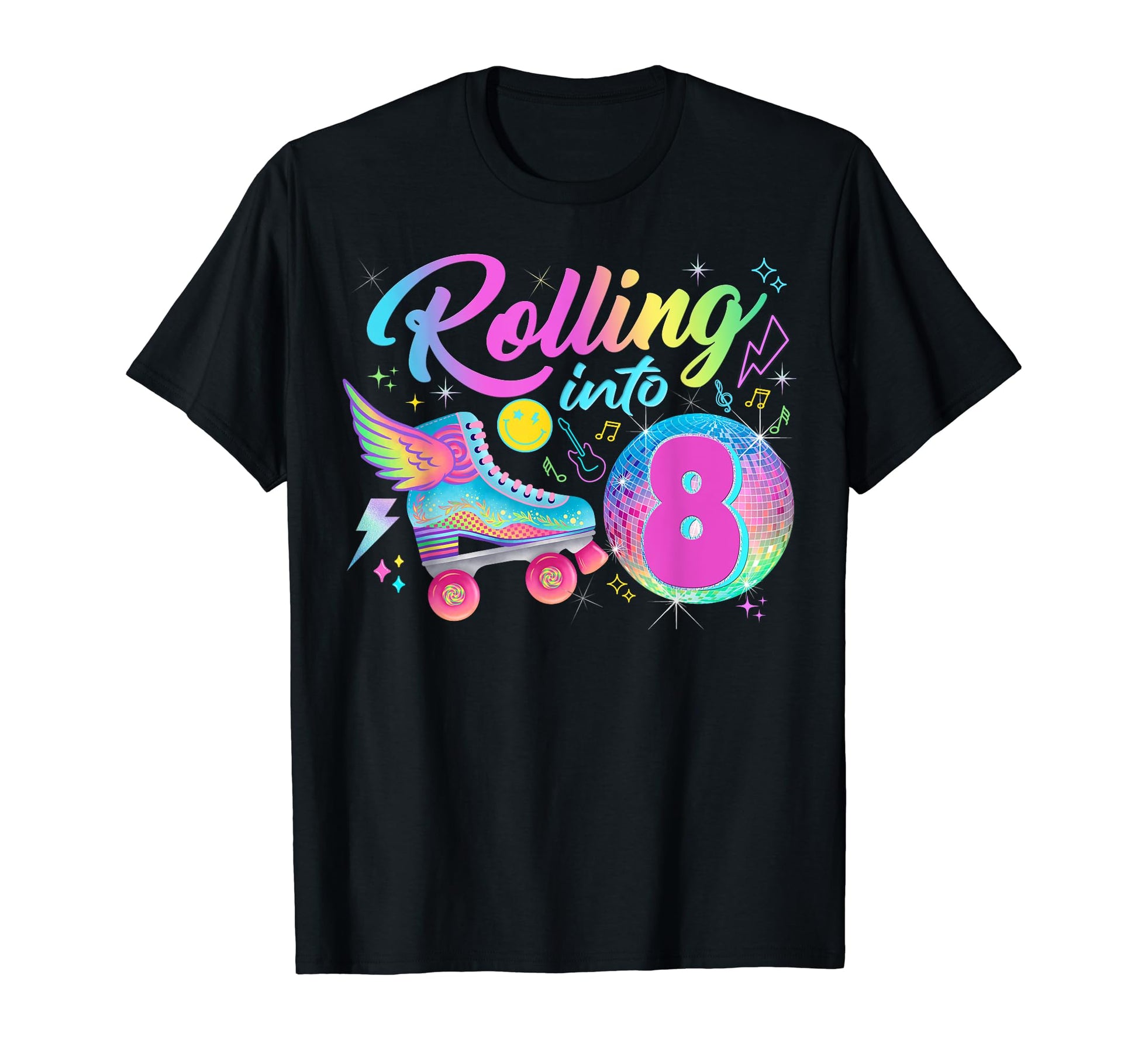 Roller Skates Birthday Disco Ball T-Shirt - Fun Novelty Design Unisex - T-Shirt, Sweatshirt, Hoodie