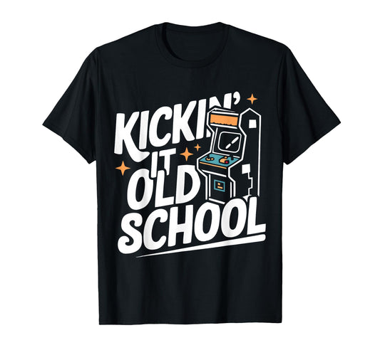 Arcade Kickin It Old School Gaming T-Shirt - Custom Art Print for Adults - T-Shirt, Sweatshirt, Hoodie